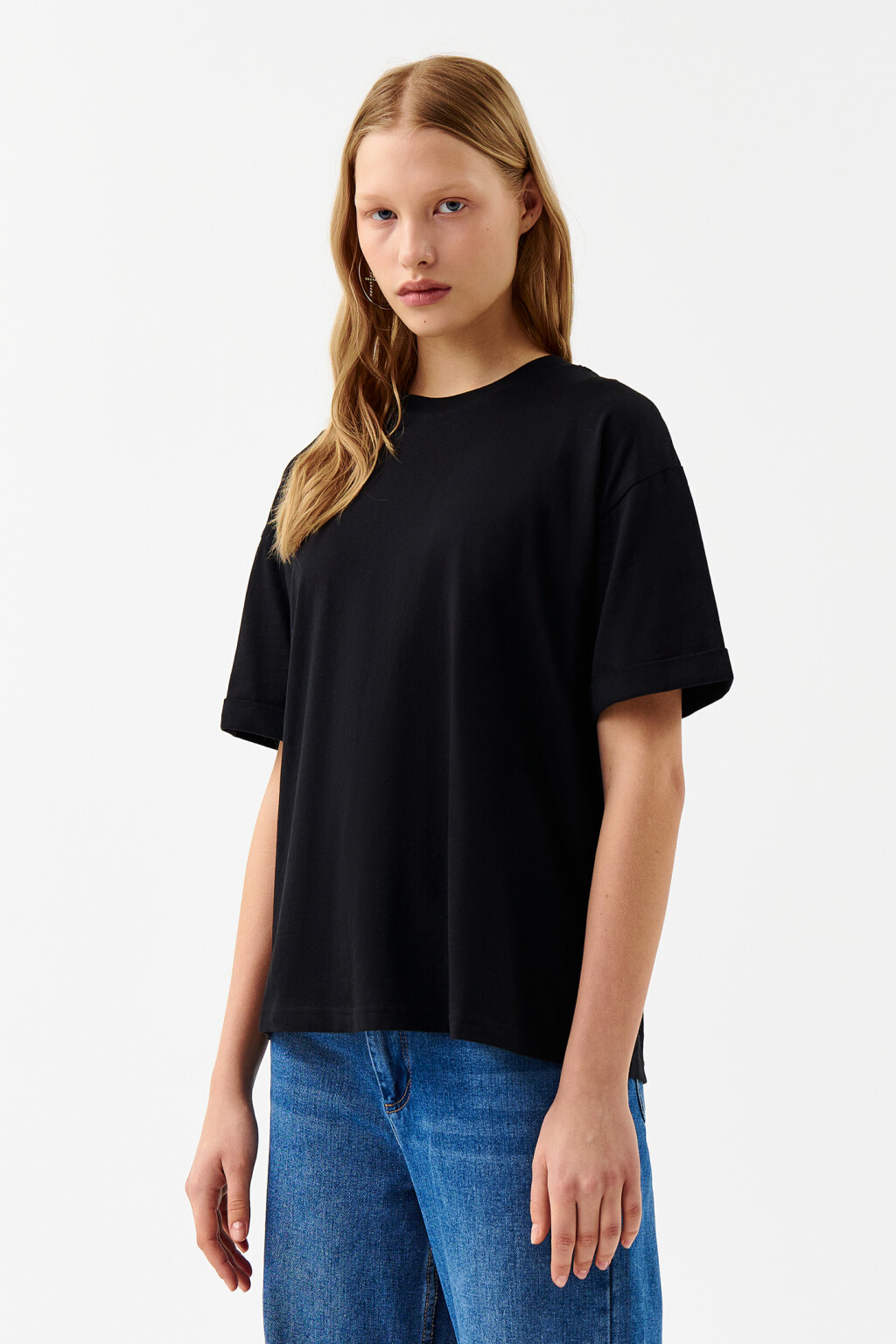 Футболка хлопковая oversize - цвет черный - 3