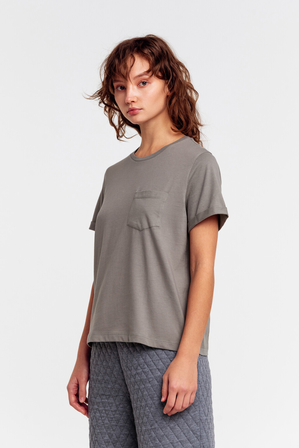 Футболка хлопковая свободного кроя - цвет зеленый - 5