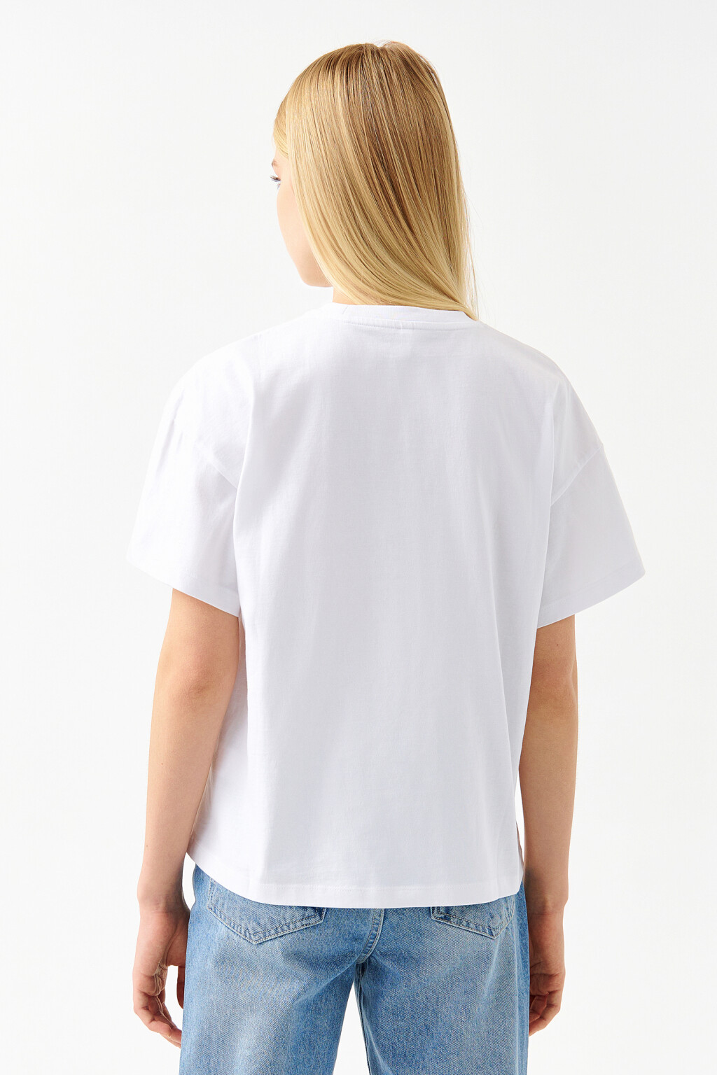 Футболка хлопковая oversize - цвет белый - 2
