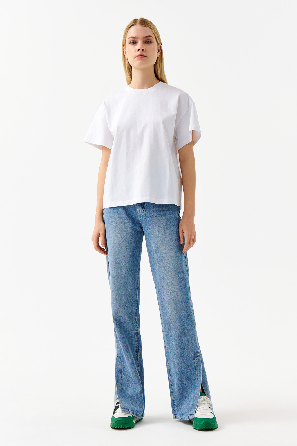 Футболка хлопковая oversize - цвет белый - 4
