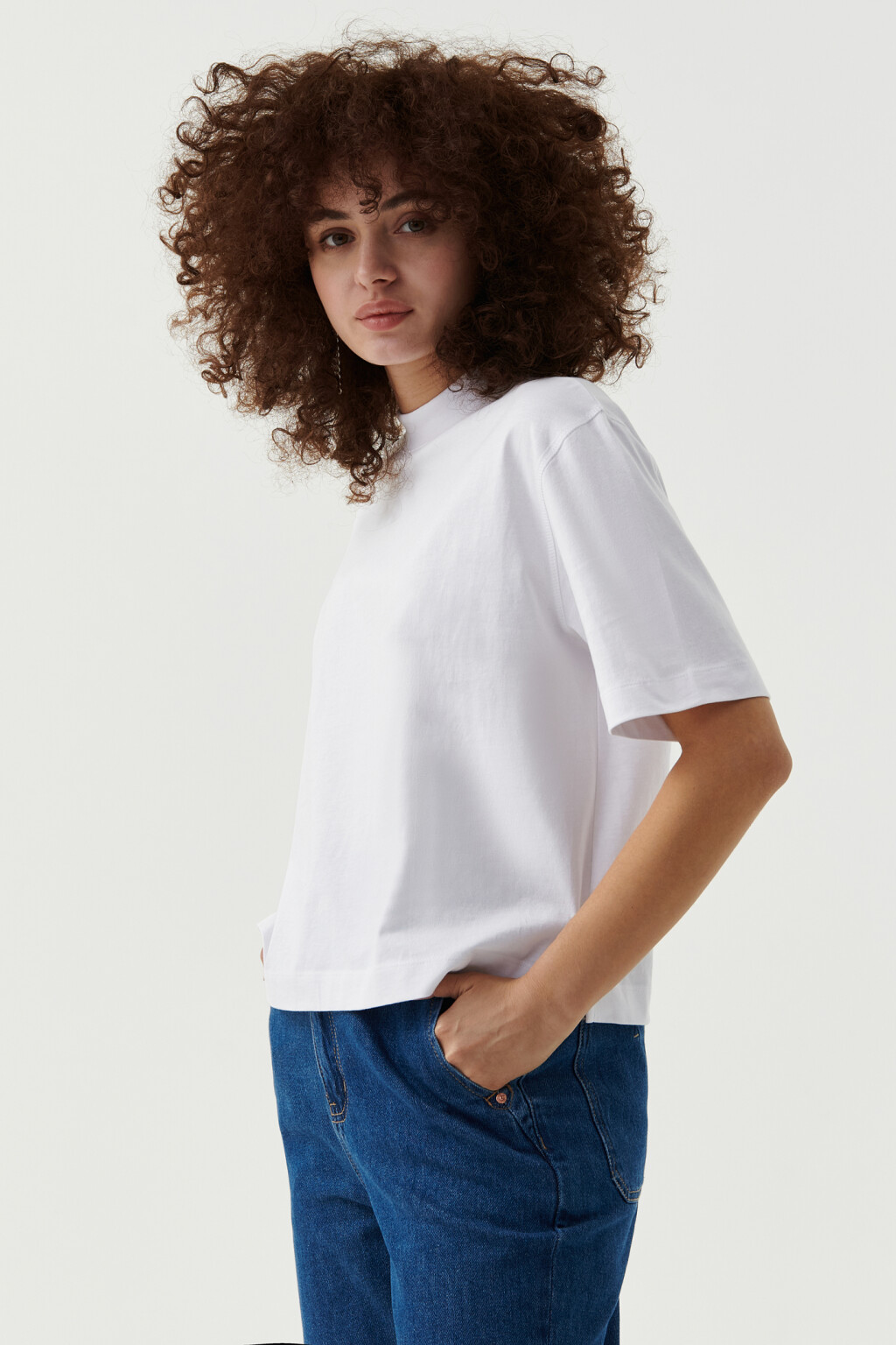 Футболка хлопковая oversize - цвет белый - 3