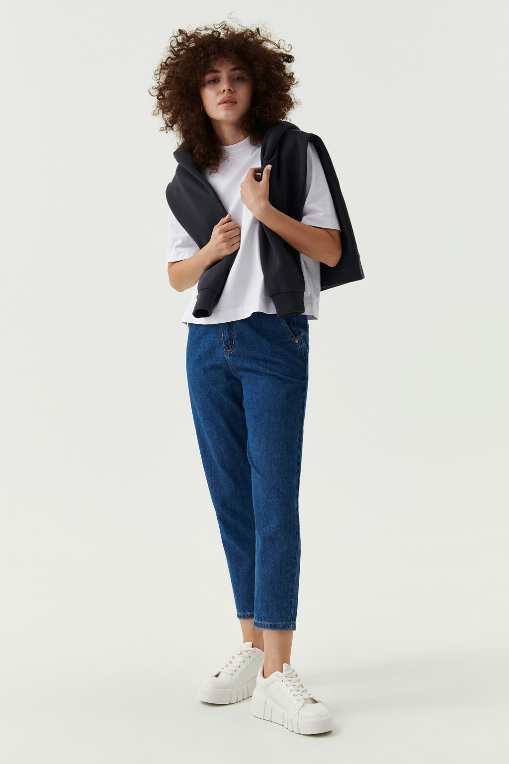 Футболка хлопковая oversize - цвет белый - 4