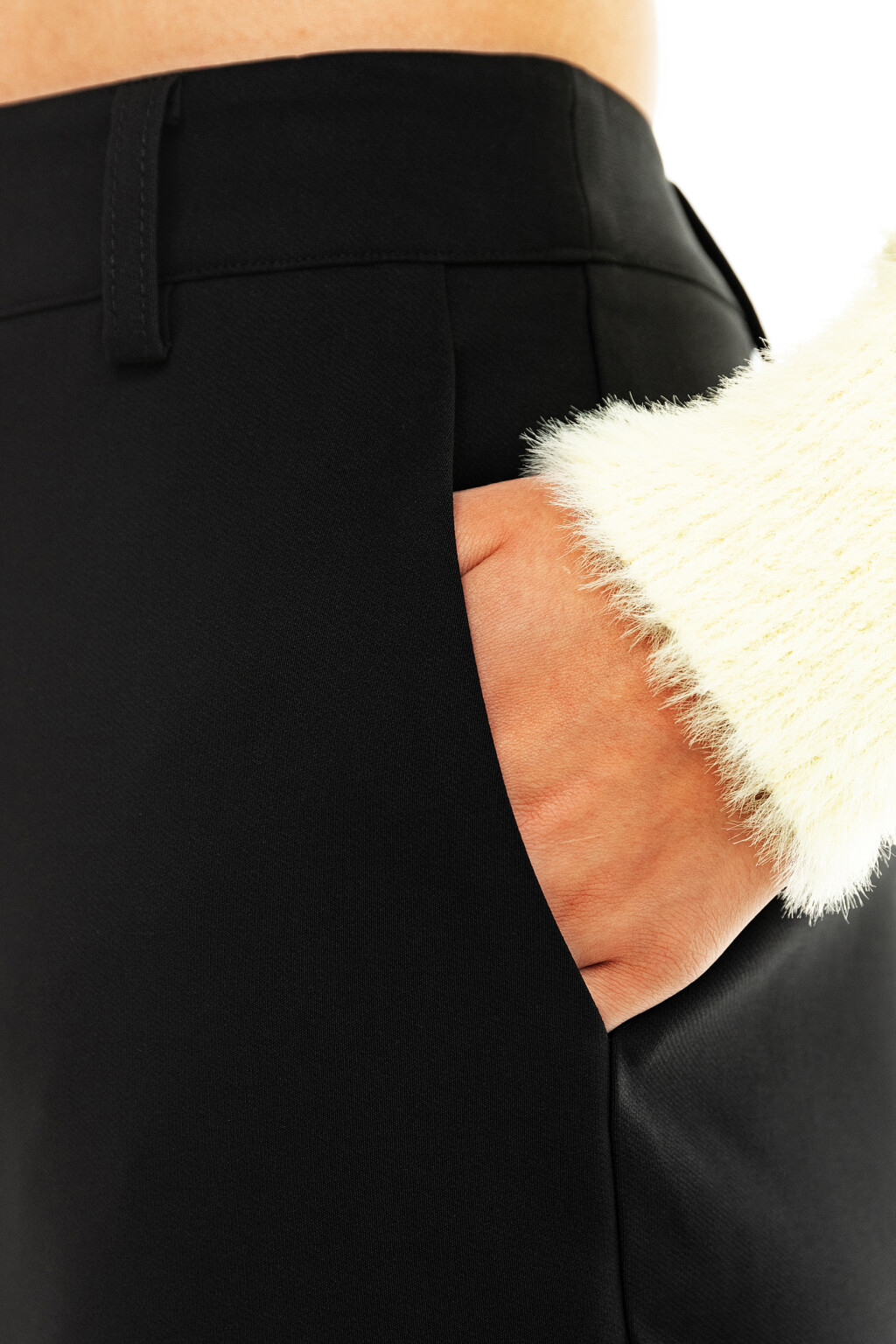 Брюки классические клеш - цвет черный - 1