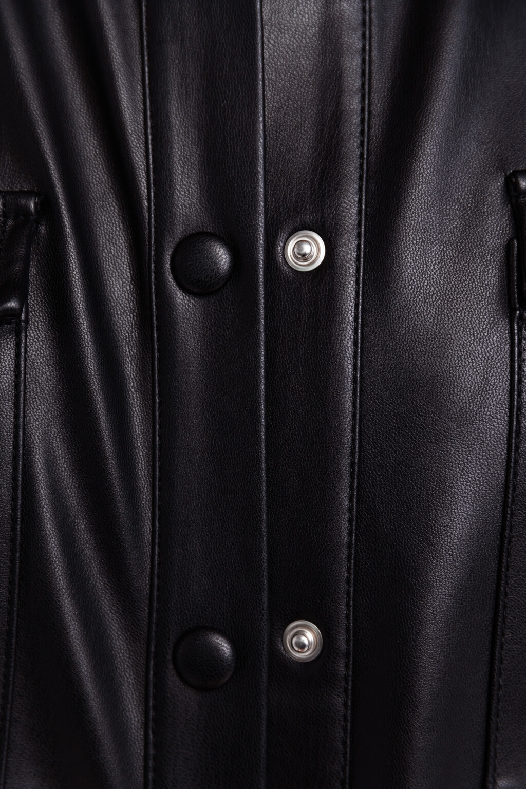 Куртка-рубашка из искусственной кожи - цвет черный - 5