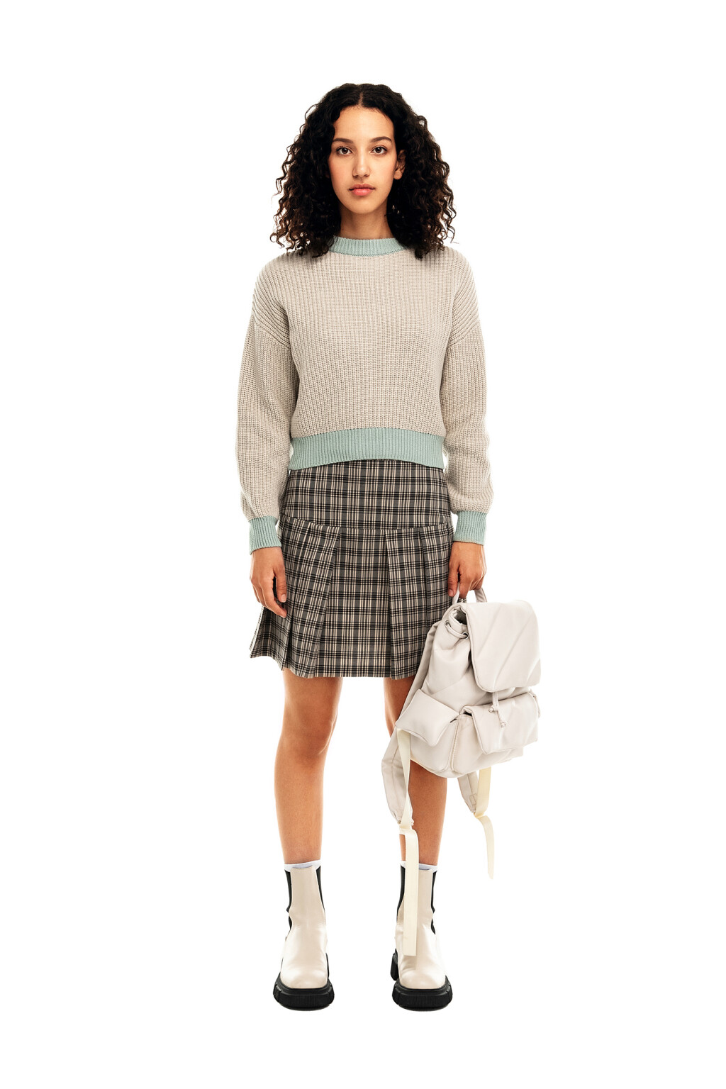 Джемпер укороченный хлопковый - цвет бежевый - 5