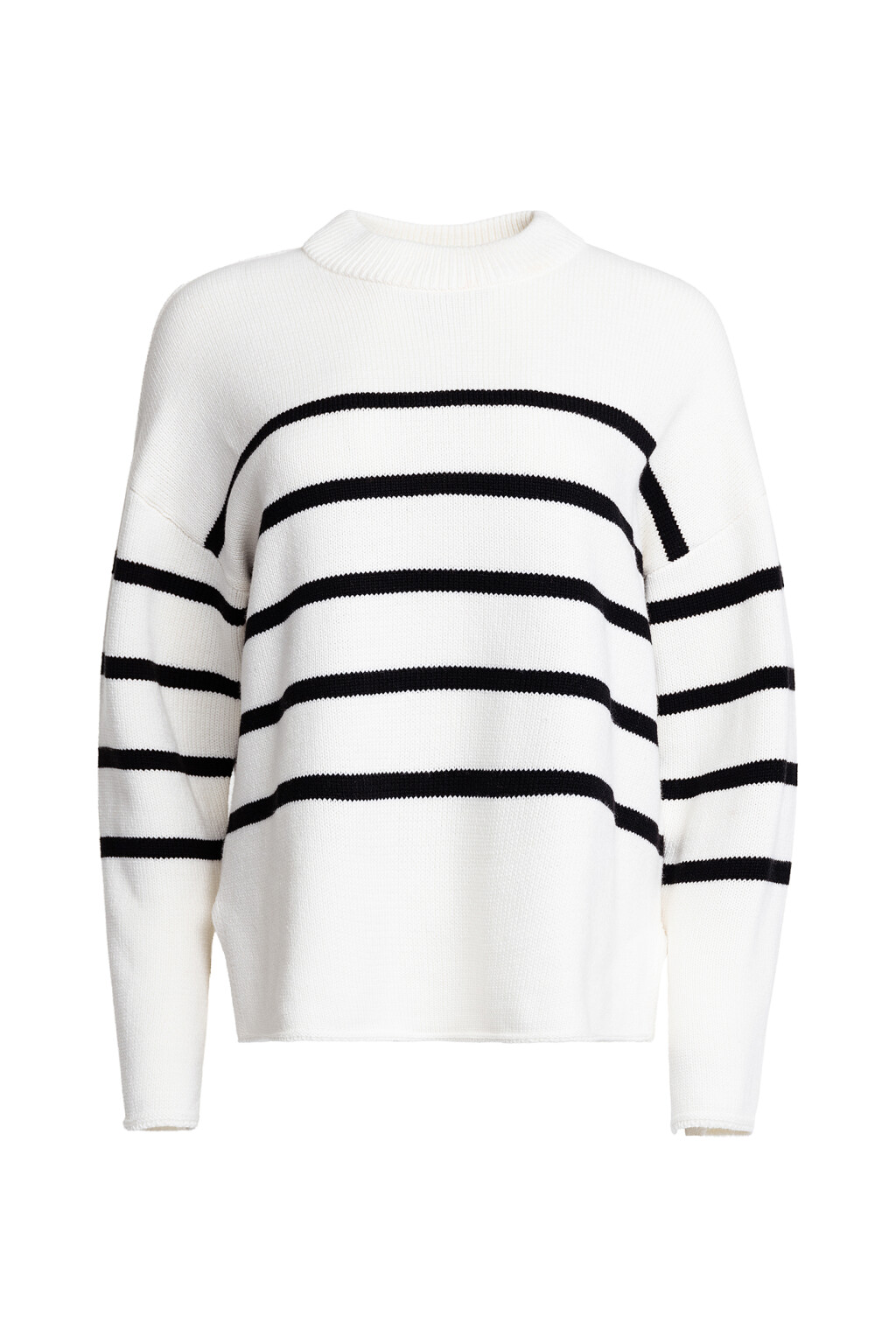 Свитер хлопковый в полоску - цвет белый - 8