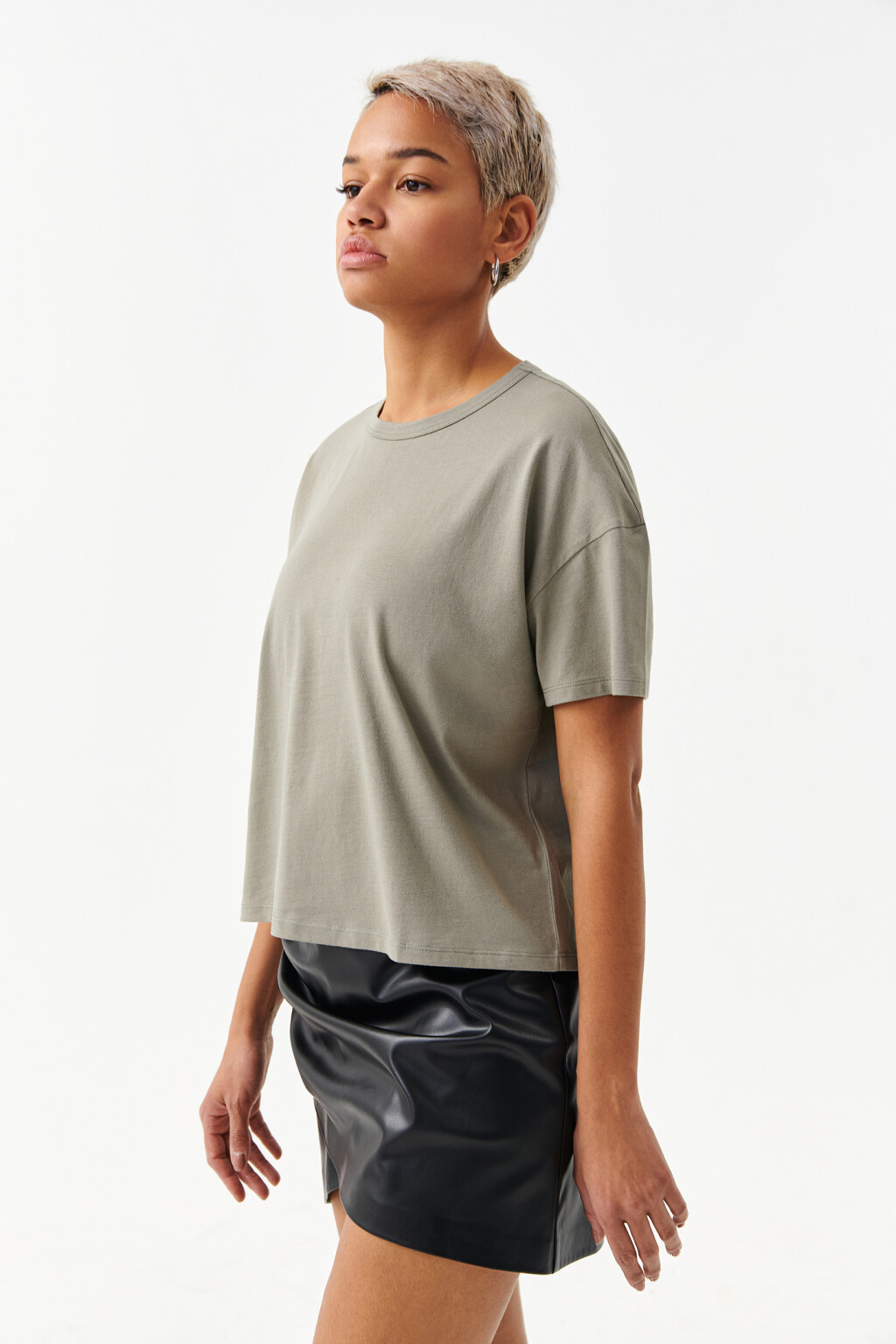 Футболка хлопковая oversize - цвет зеленый - 3