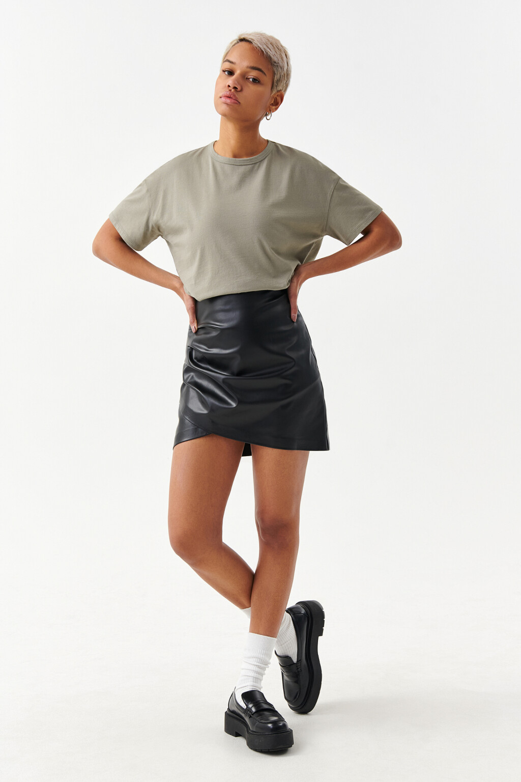 Футболка хлопковая oversize - цвет зеленый - 4