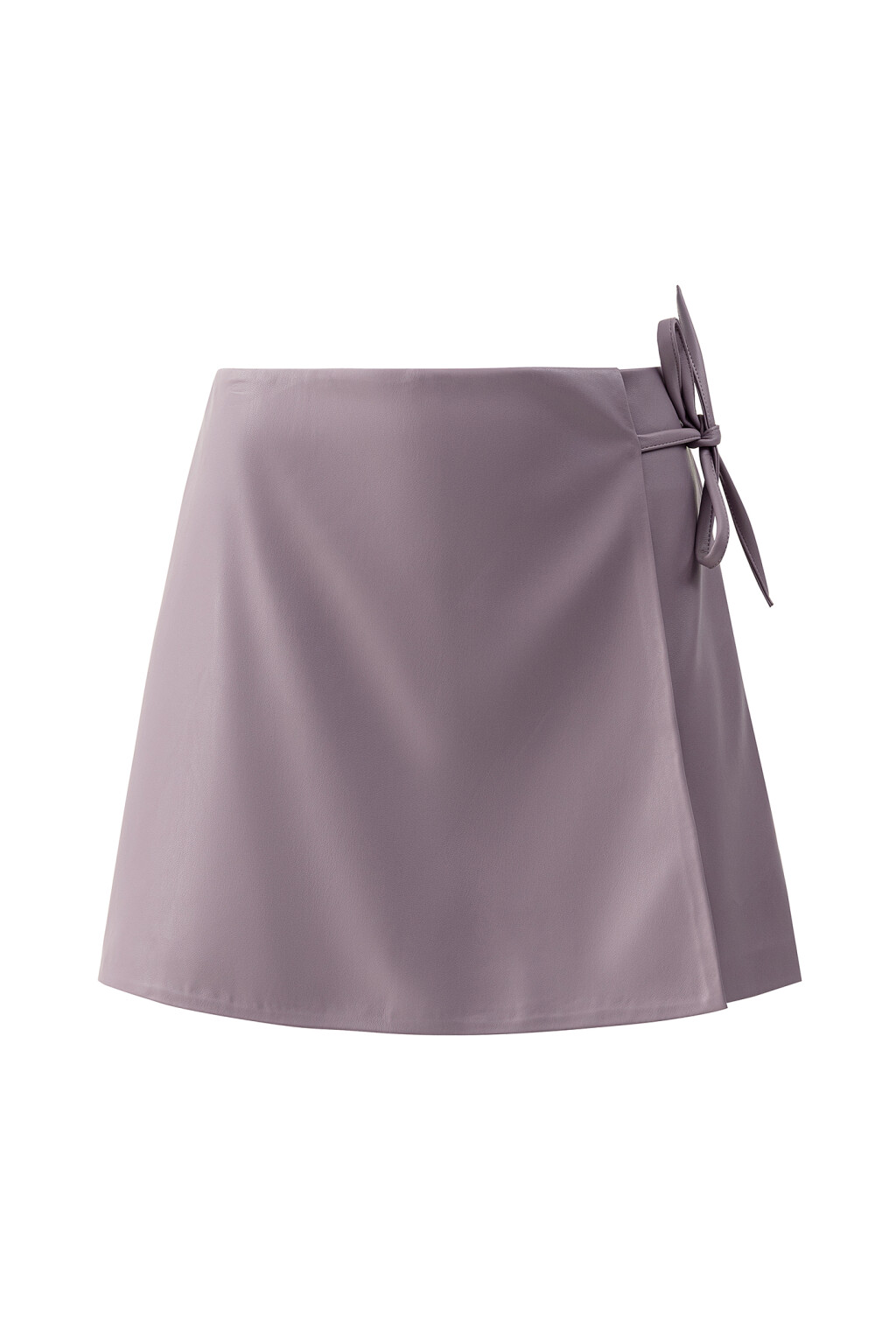 Юбка-шорты из искусственной кожи - цвет сиреневый - 6