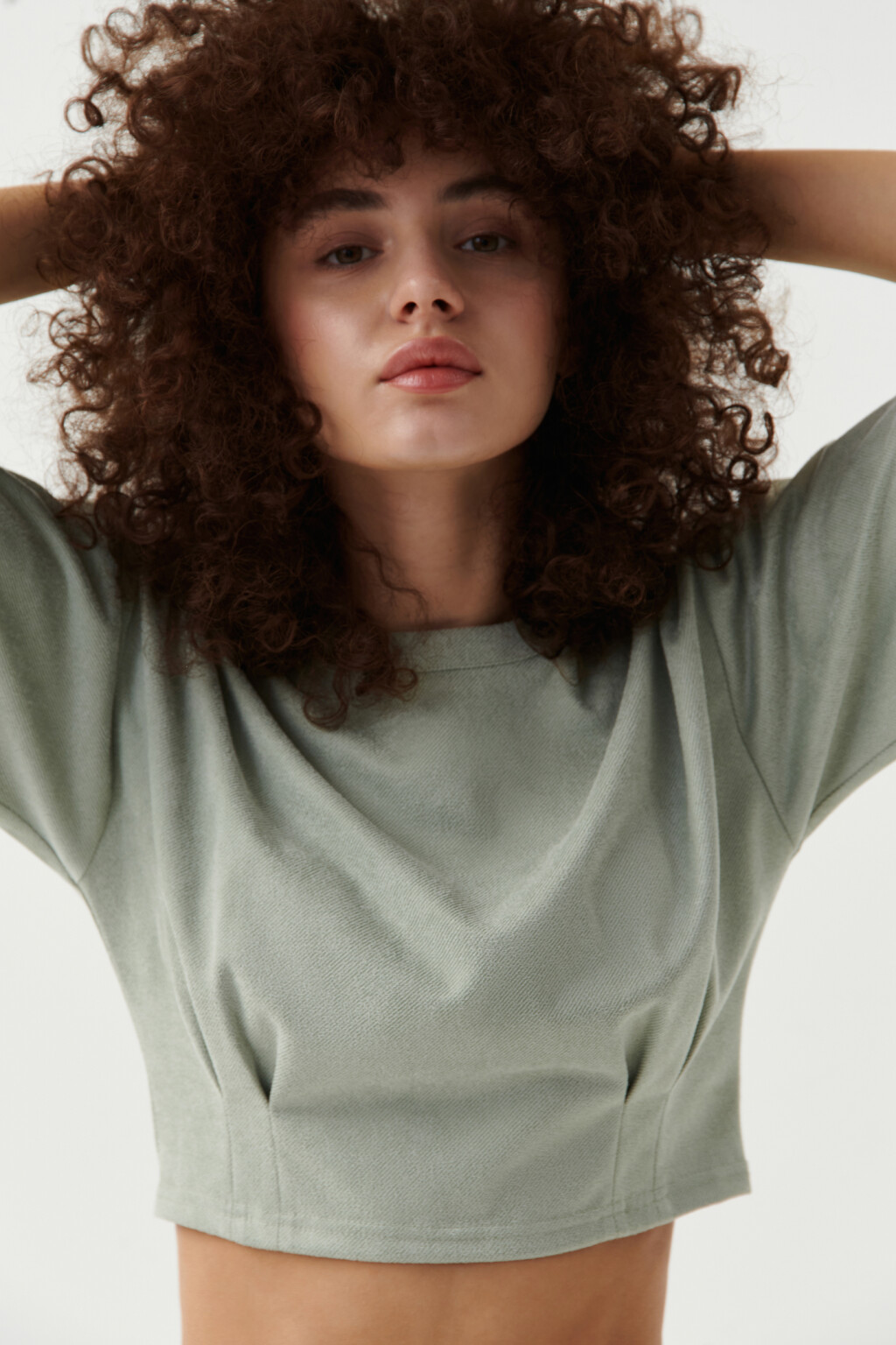 Топ-футболка oversize приталенный - цвет зеленый - 7