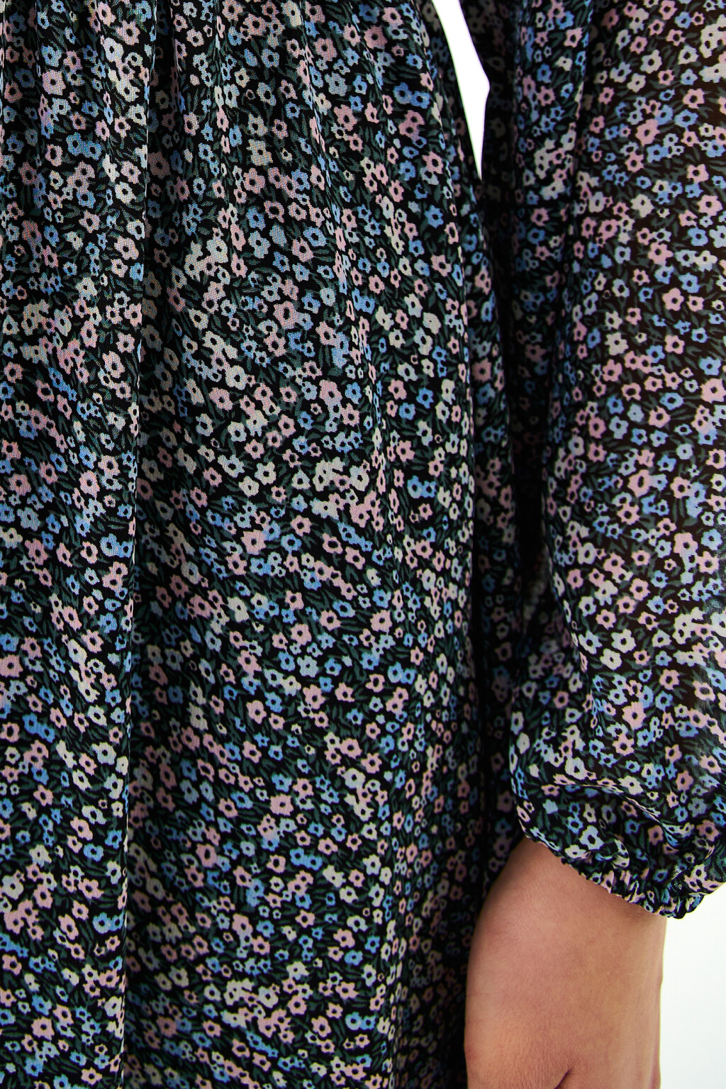 Платье миди с завязками на груди - цвет синий - 5