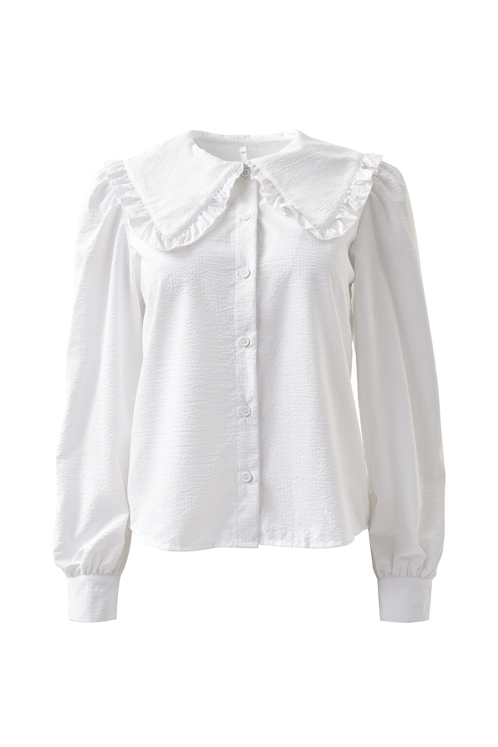 Блузка свободного кроя с широким отложным воротником - цвет белый - 8