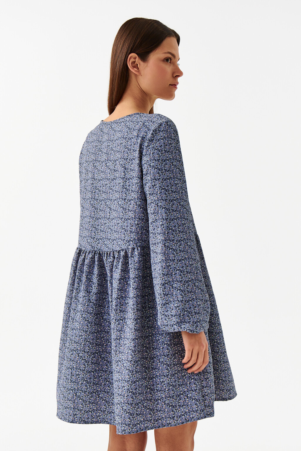 Платье-рубашка мини свободное с принтом - цвет мультиколор - 2