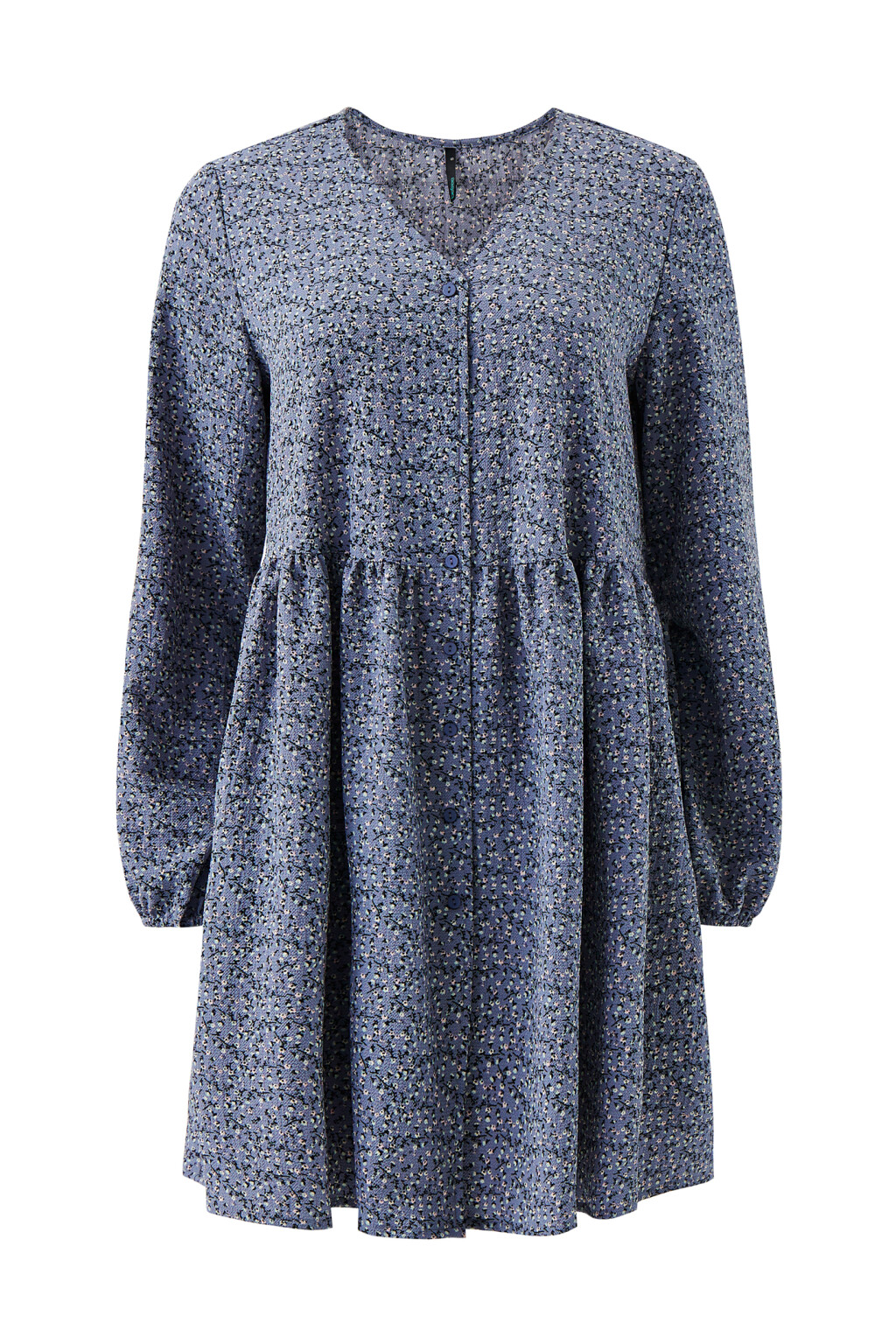 Платье-рубашка мини свободное с принтом - цвет мультиколор - 7