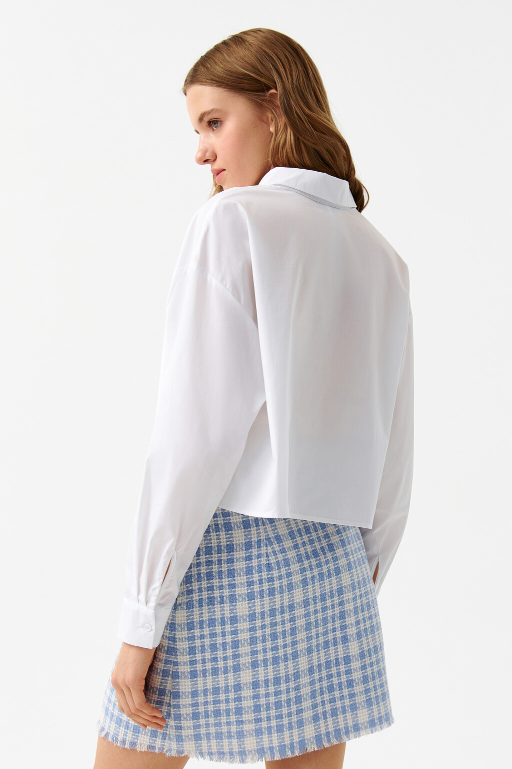 Рубашка хлопковая с воланами - цвет белый - 2