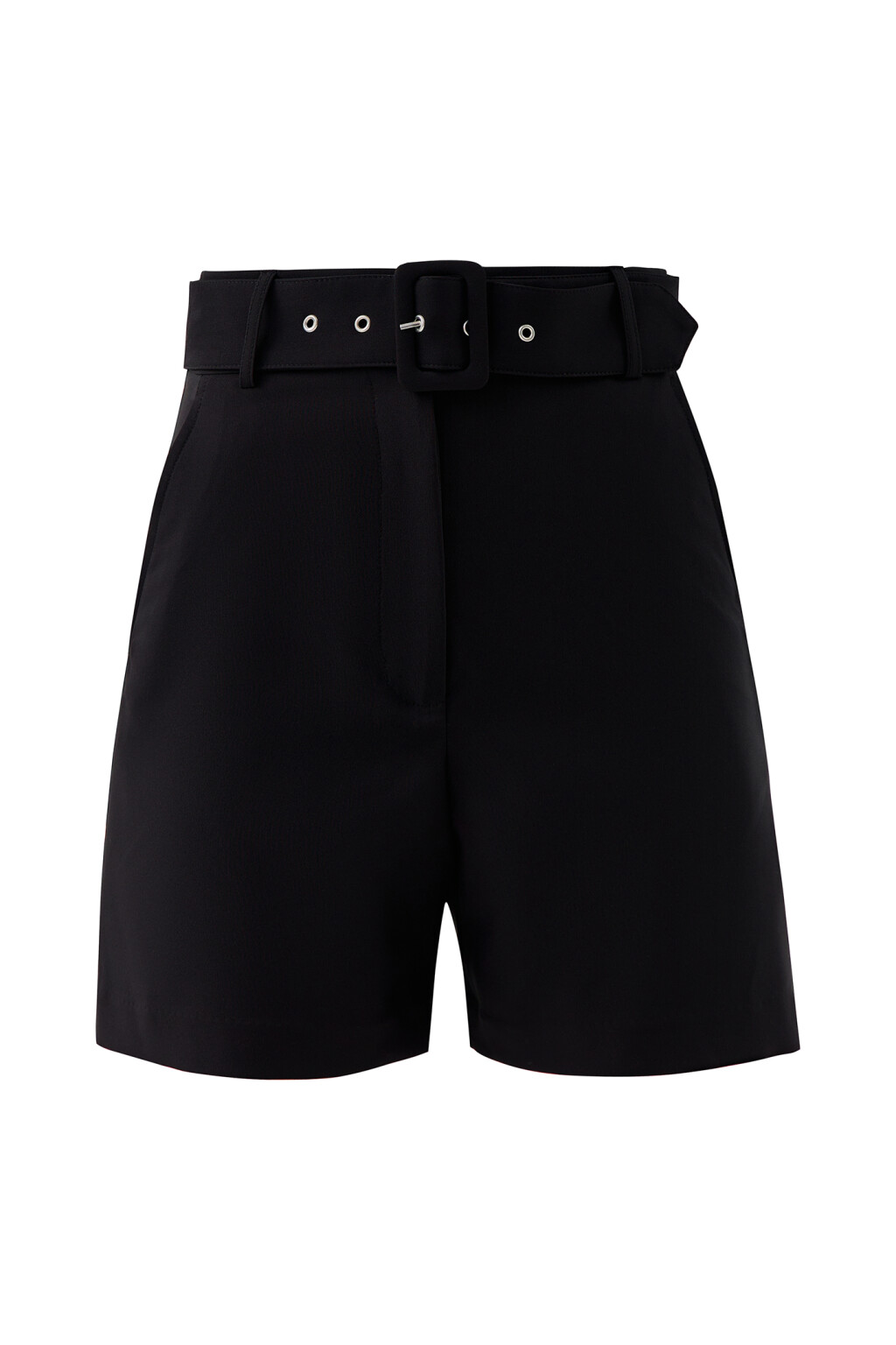 Шорты костюмные с ремнем - цвет черный - 7