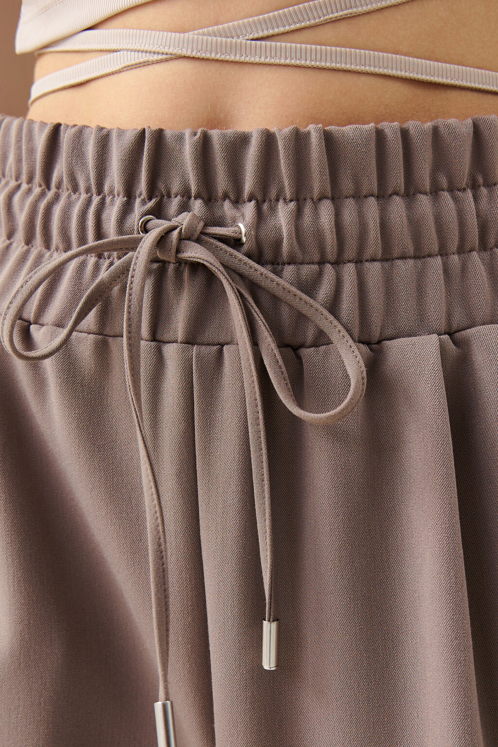 Брюки широкие с высокой посадкой - цвет коричневый - 6