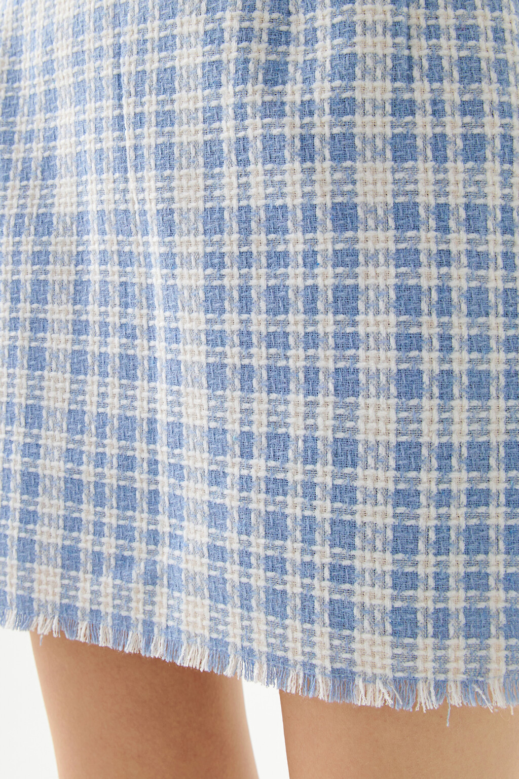 Юбка-трапеция клетчатая - цвет голубой - 6