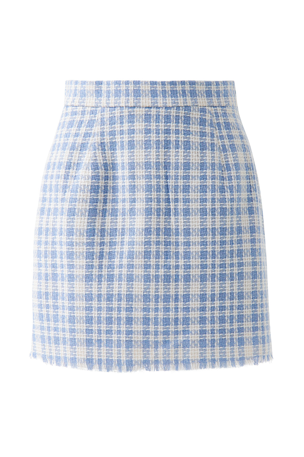 Юбка-трапеция клетчатая - цвет голубой - 8