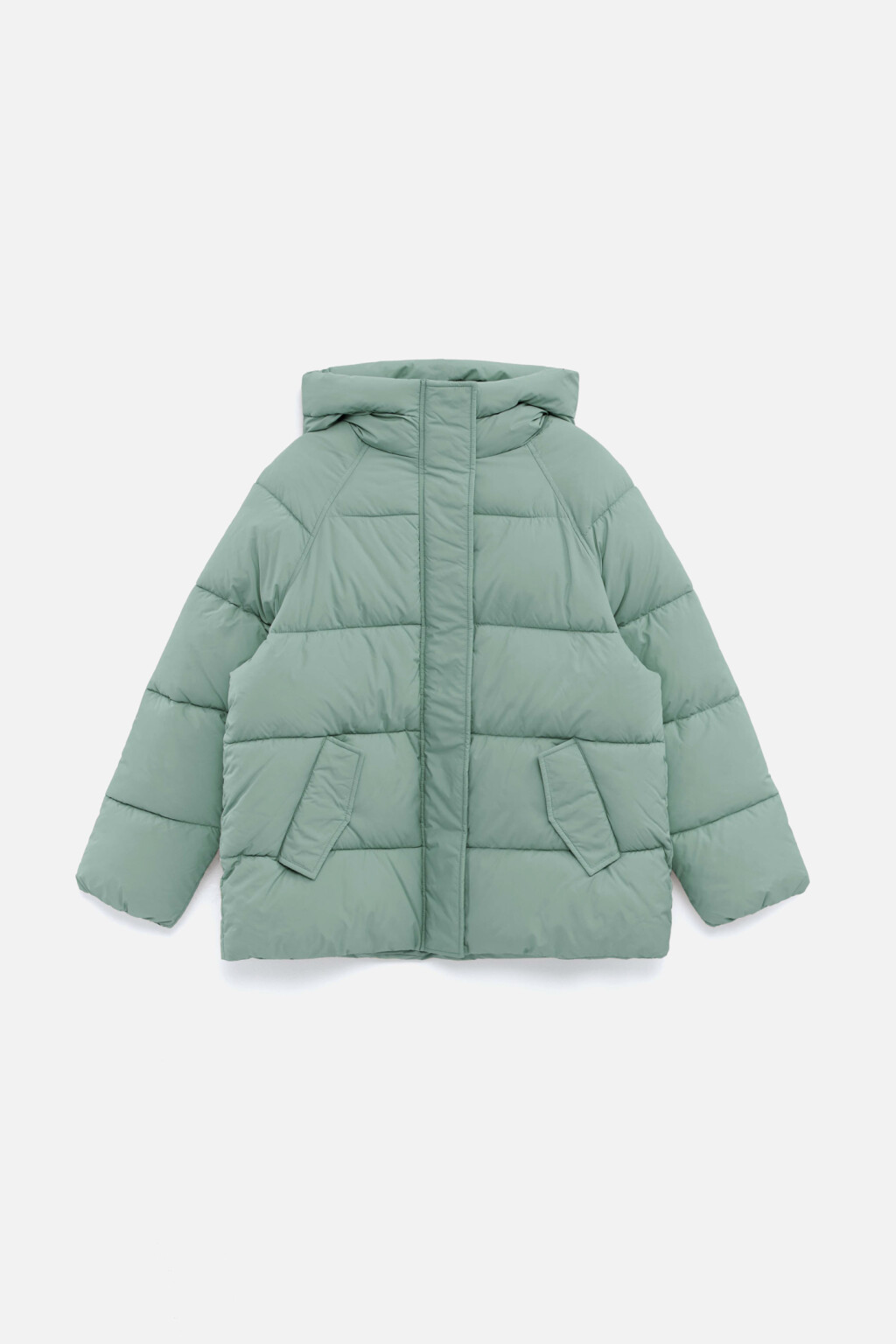 Куртка стеганая с капюшоном - цвет мятный - 7