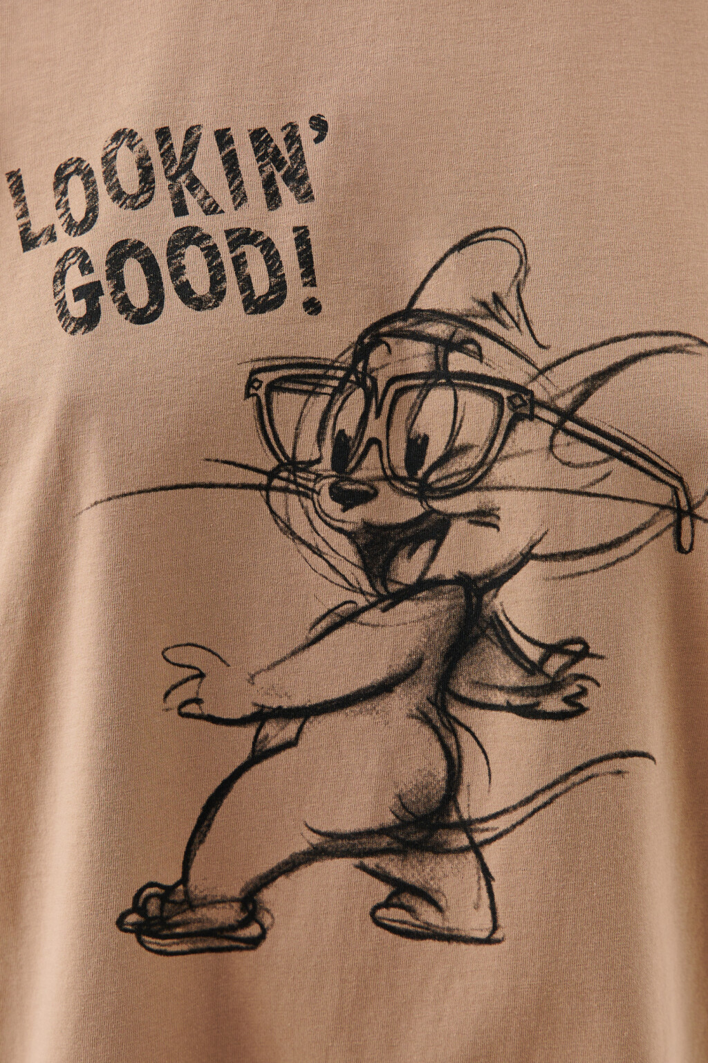 Футболка oversize с принтом том и джерри - цвет бежевый - 5