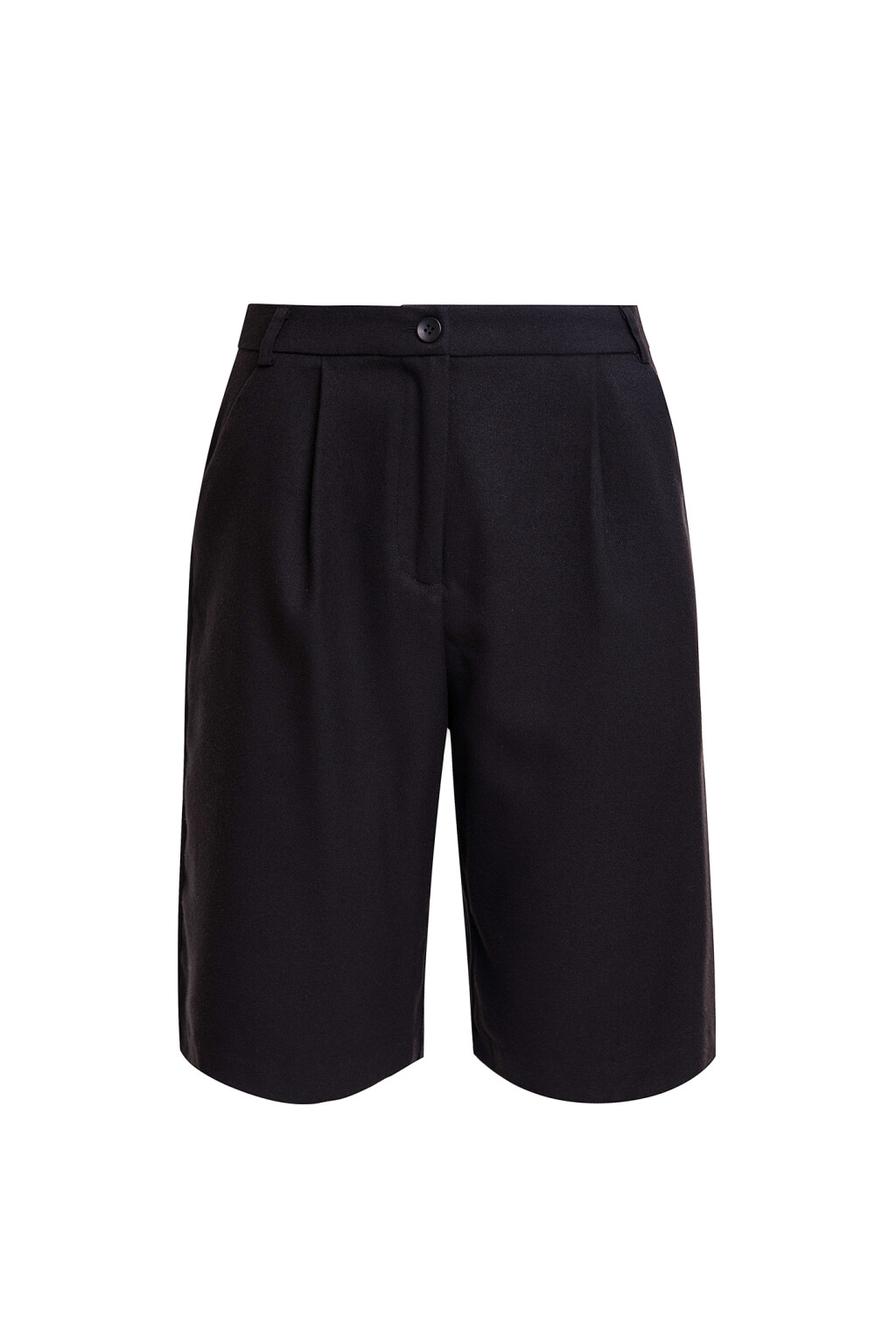Шорты-бермуды из костюмной ткани - цвет черный - 6