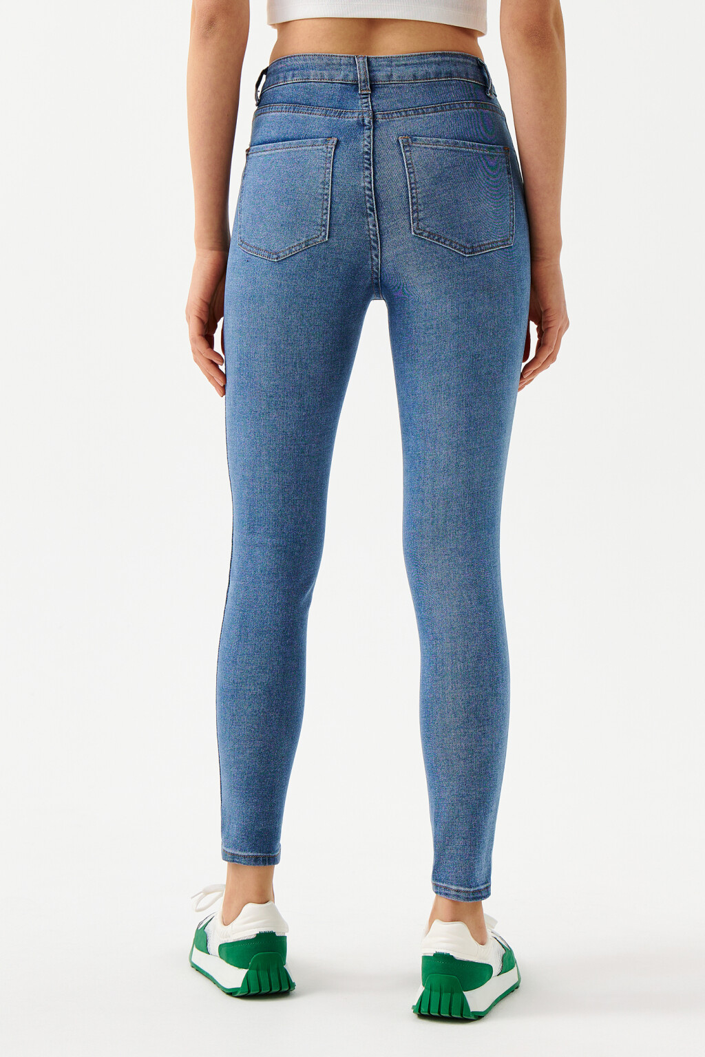 Джинсы skinny с высокой посадкой - цвет голубой - 2
