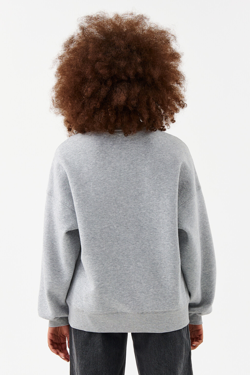 Свитшот oversize утепленный - цвет серый - 2