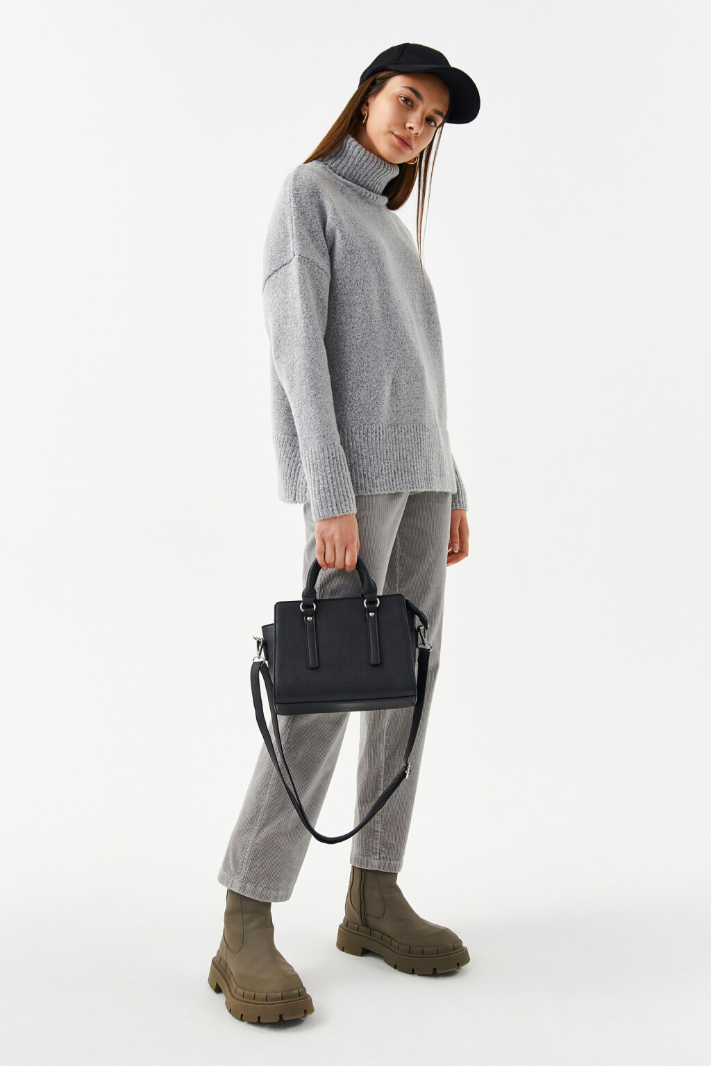 Сумка кросс-боди из искусственной кожи - цвет черный - 3