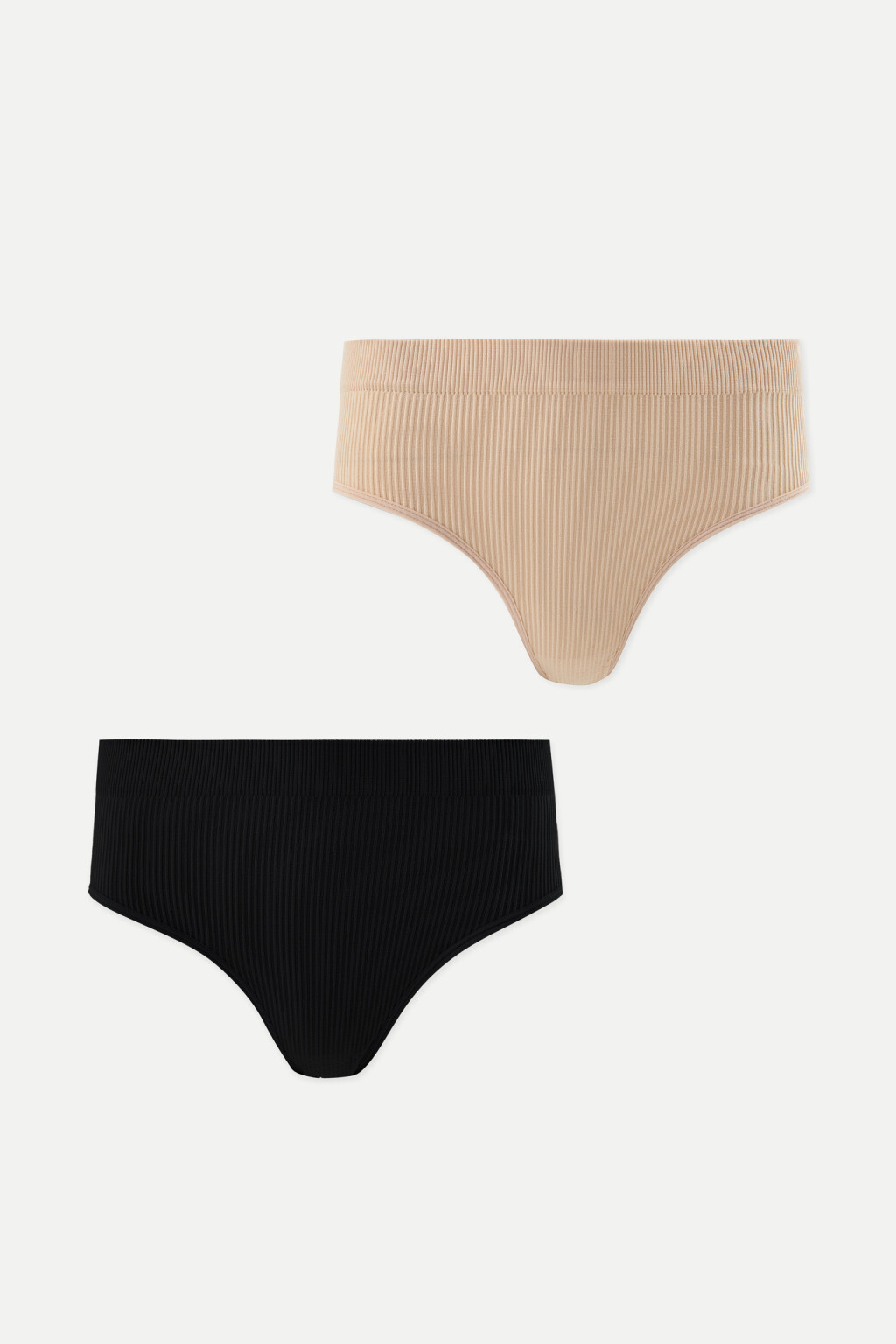 Набор трусиков в рубчик (2 штуки) - цвет бежевый - 1