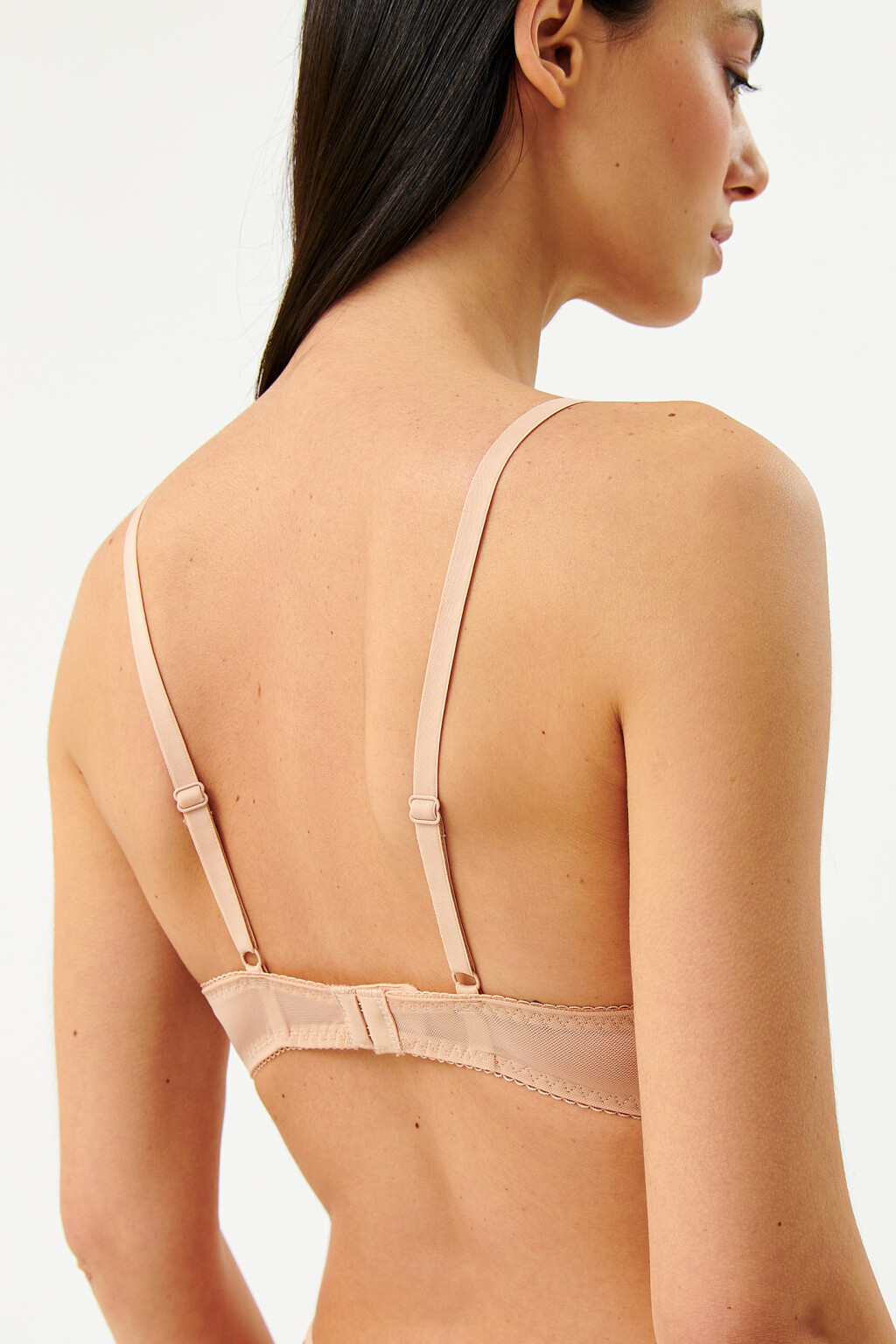 Бюстгальтер кружевной без косточек - цвет бежевый - 2