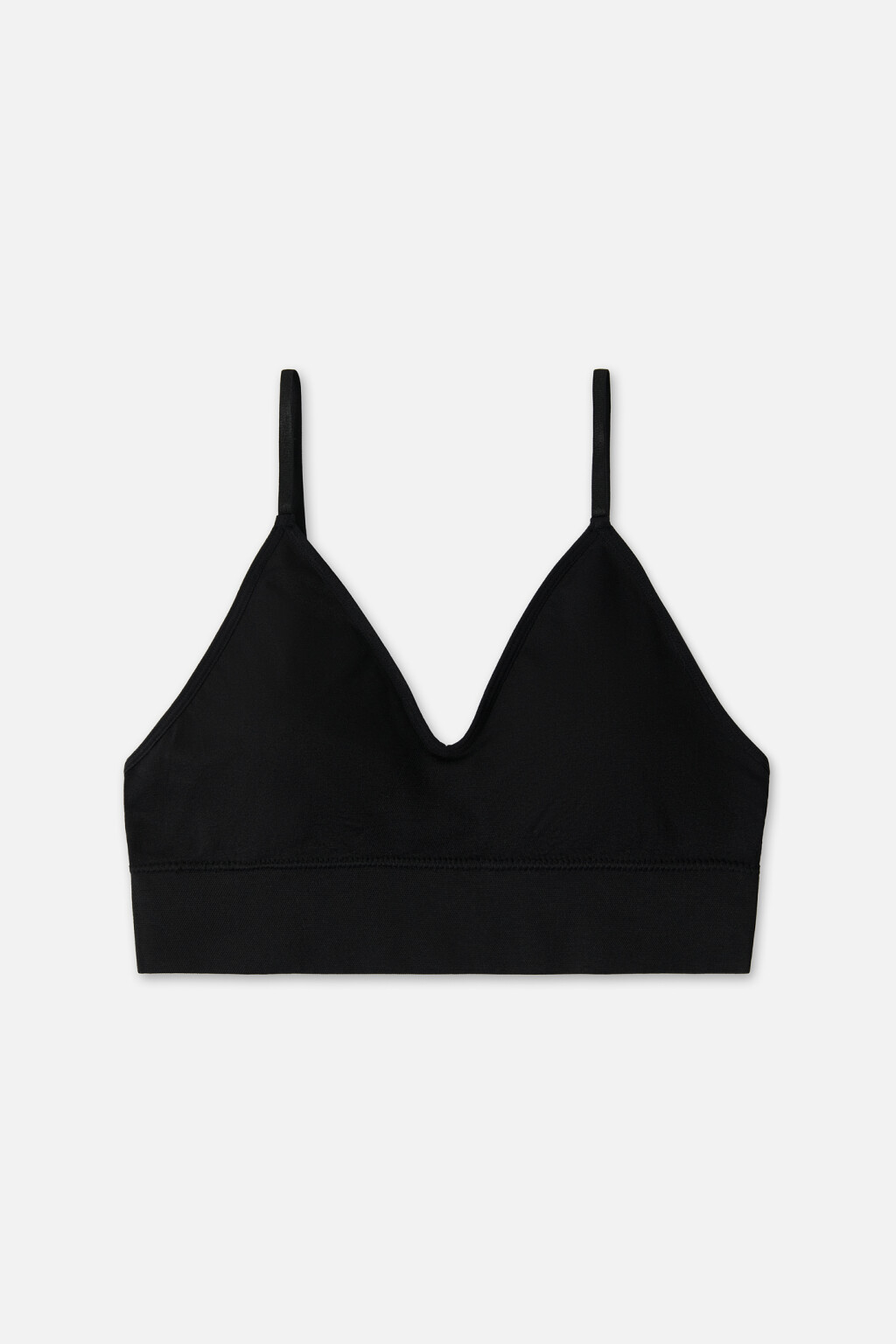 Бюстгальтер спортивный на тонких бретелях - цвет черный - 1