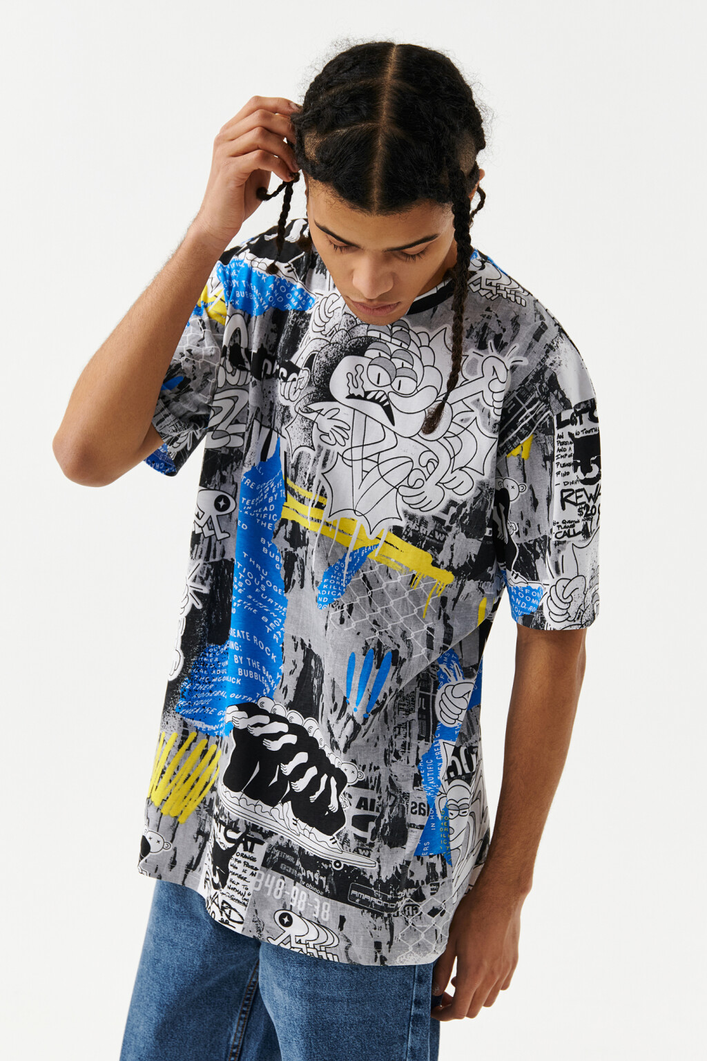 Футболка с суперъярким принтом - цвет белый - 3