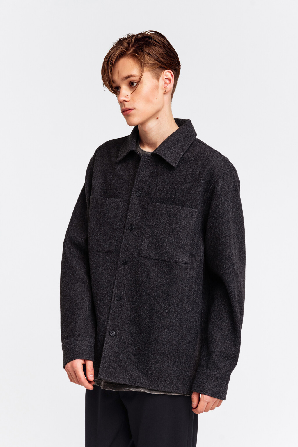 Куртка-рубашка oversize - цвет серый - 3