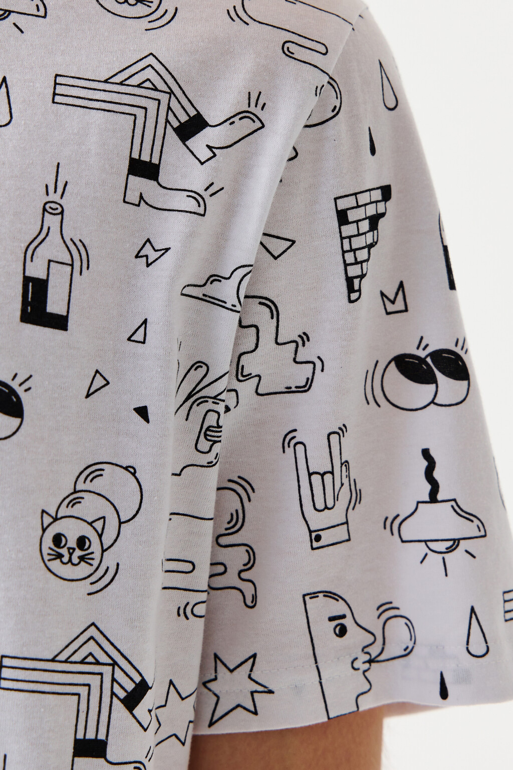 Футболка хлопковая с принтом - цвет белый - 6