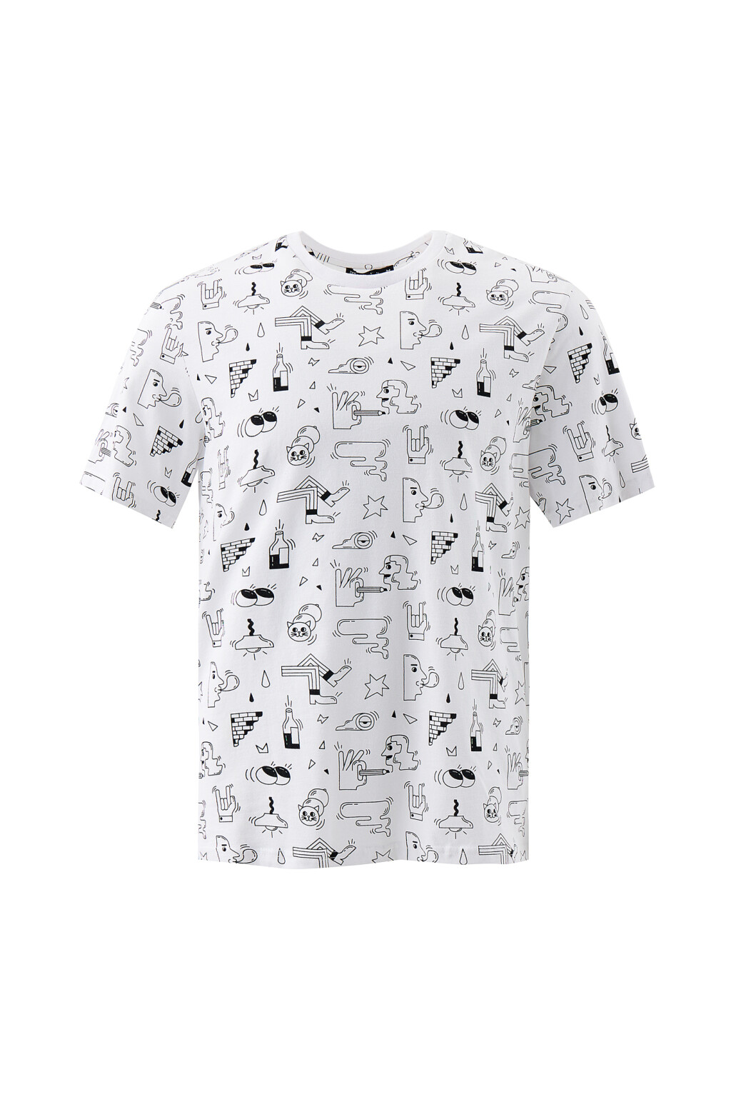 Футболка хлопковая с принтом - цвет белый - 7