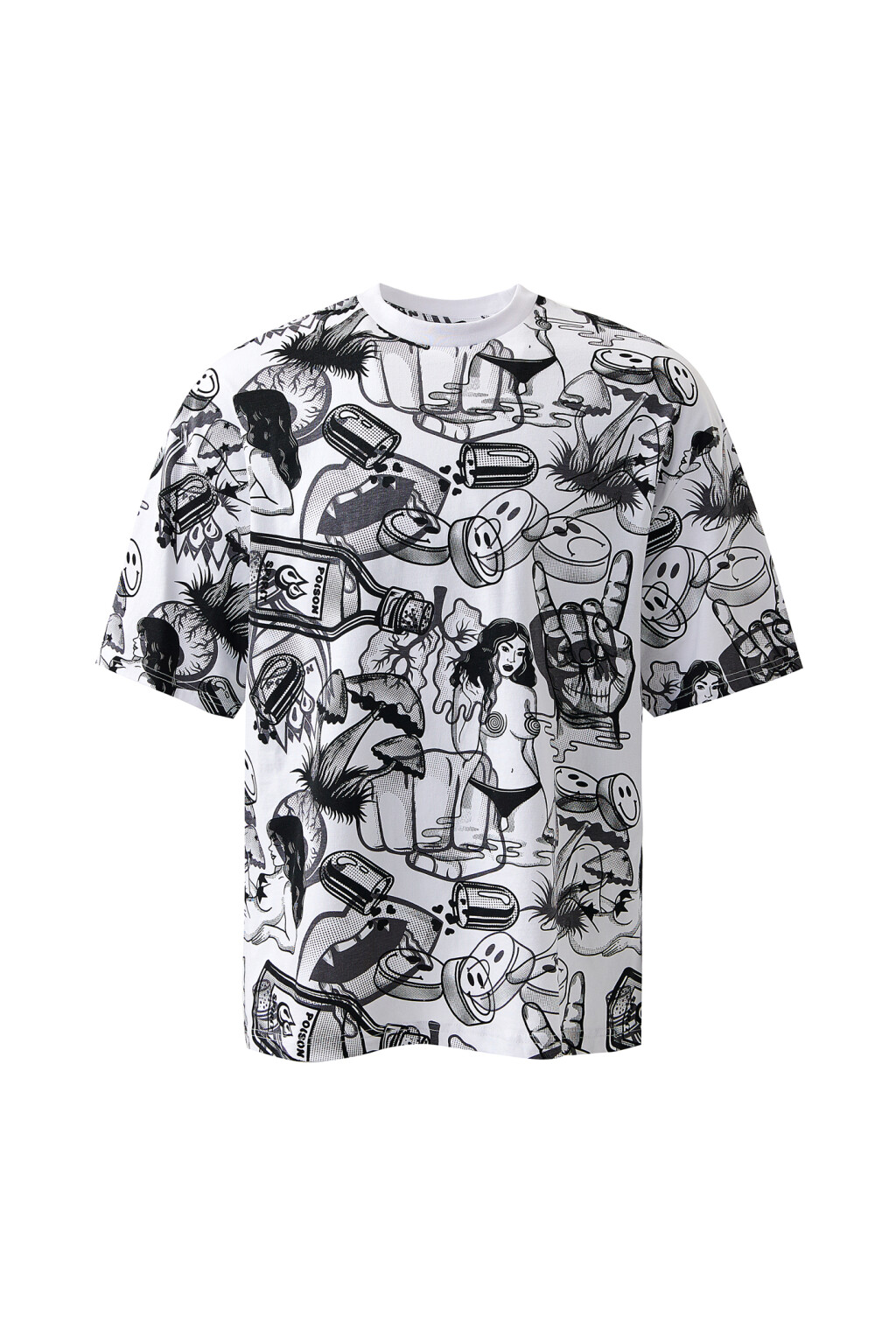 Футболка хлопковая с ярким принтом - цвет белый - 7