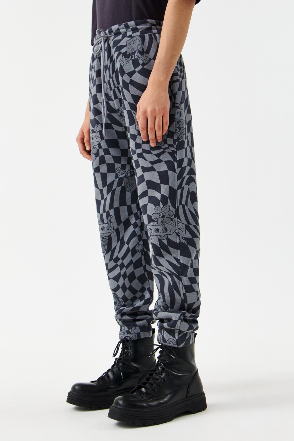 Брюки-джоггеры с принтом - цвет серый - 3
