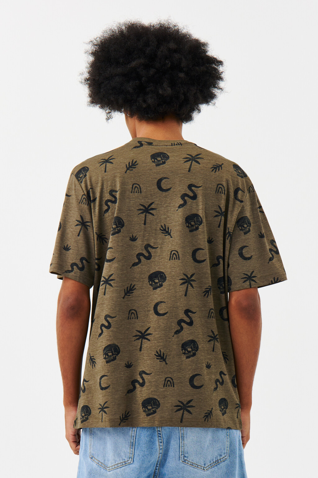 Футболка хлопковая с ярким принтом - цвет зеленый - 2