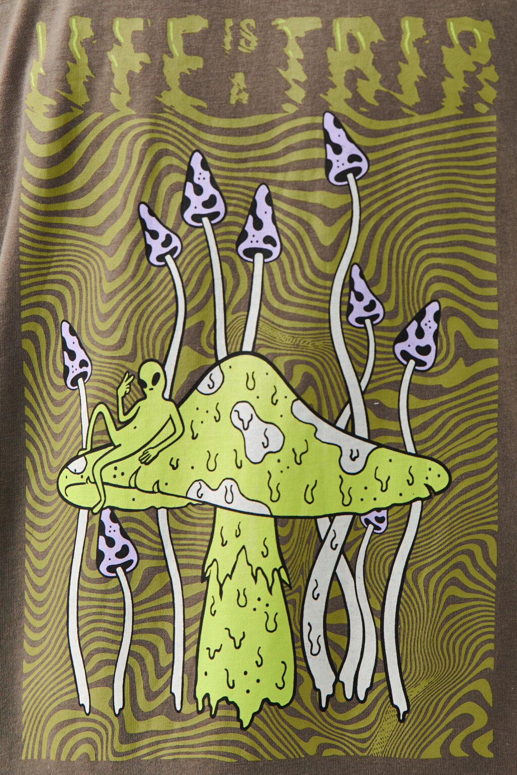 Футболка хлопковая с ярким принтом - цвет зеленый - 5