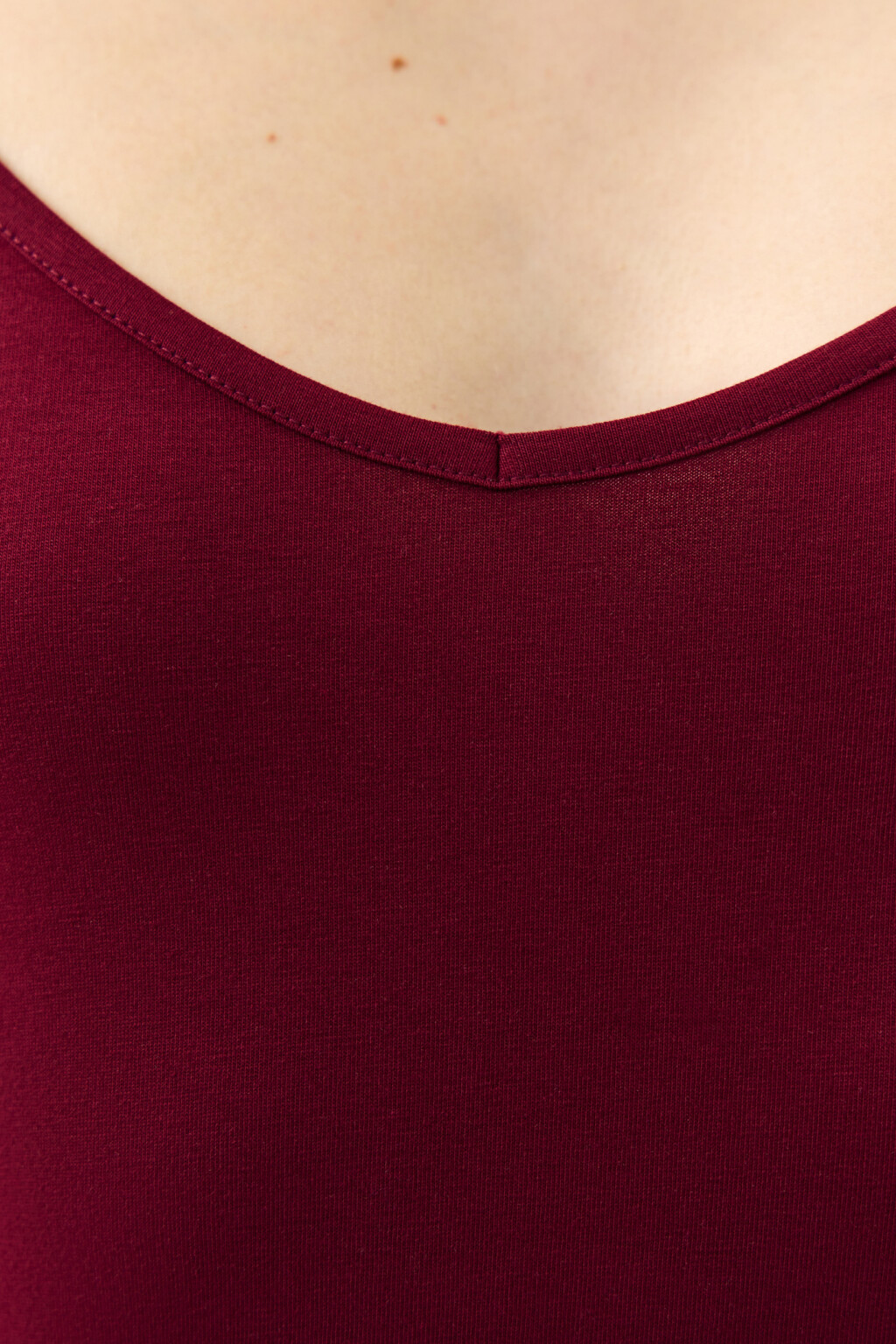 Майка хлопковая на узких бретелях - цвет красный - 5