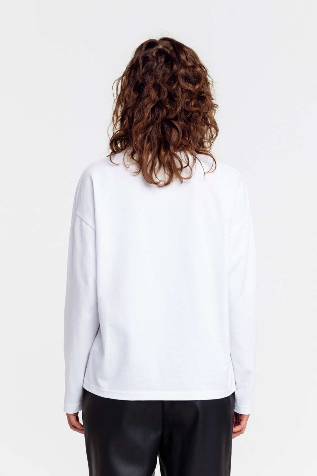 Лонгслив хлопковый в полоску - цвет белый - 2