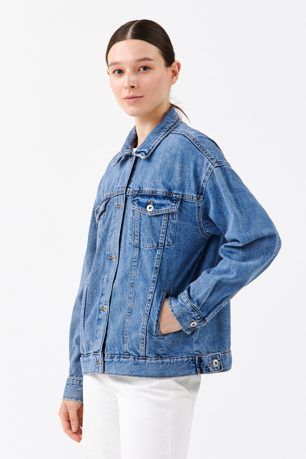 Куртка джинсовая oversize - цвет голубой - 2