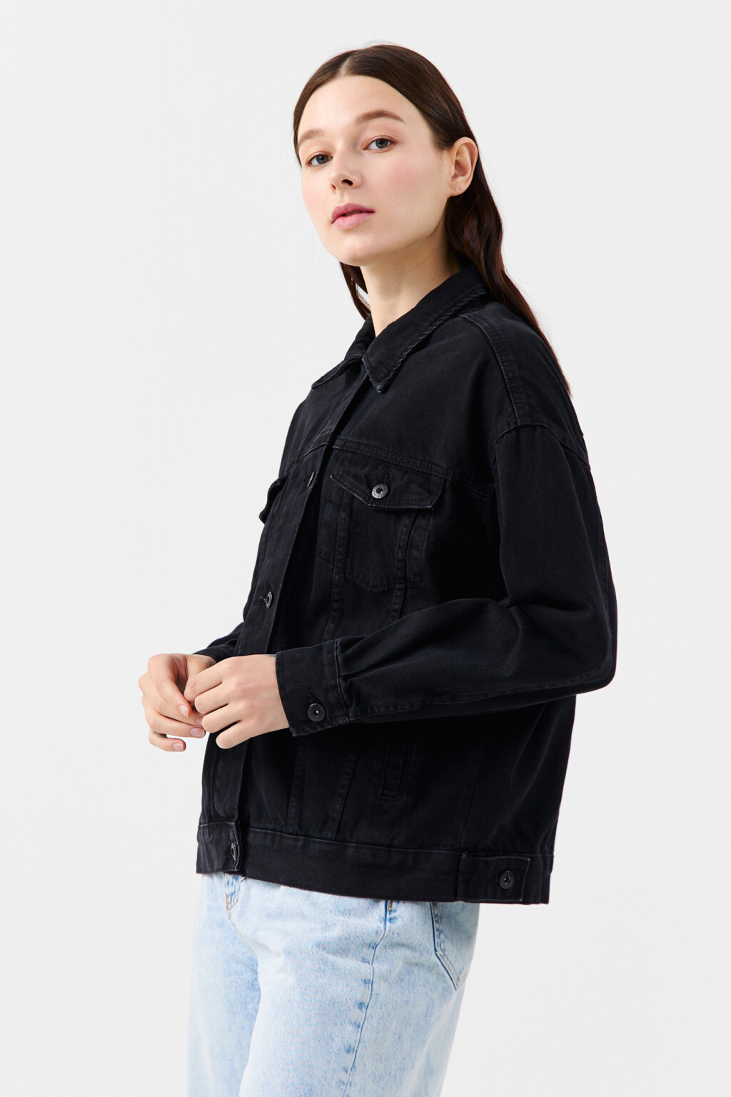 Куртка джинсовая oversize - цвет черный - 3