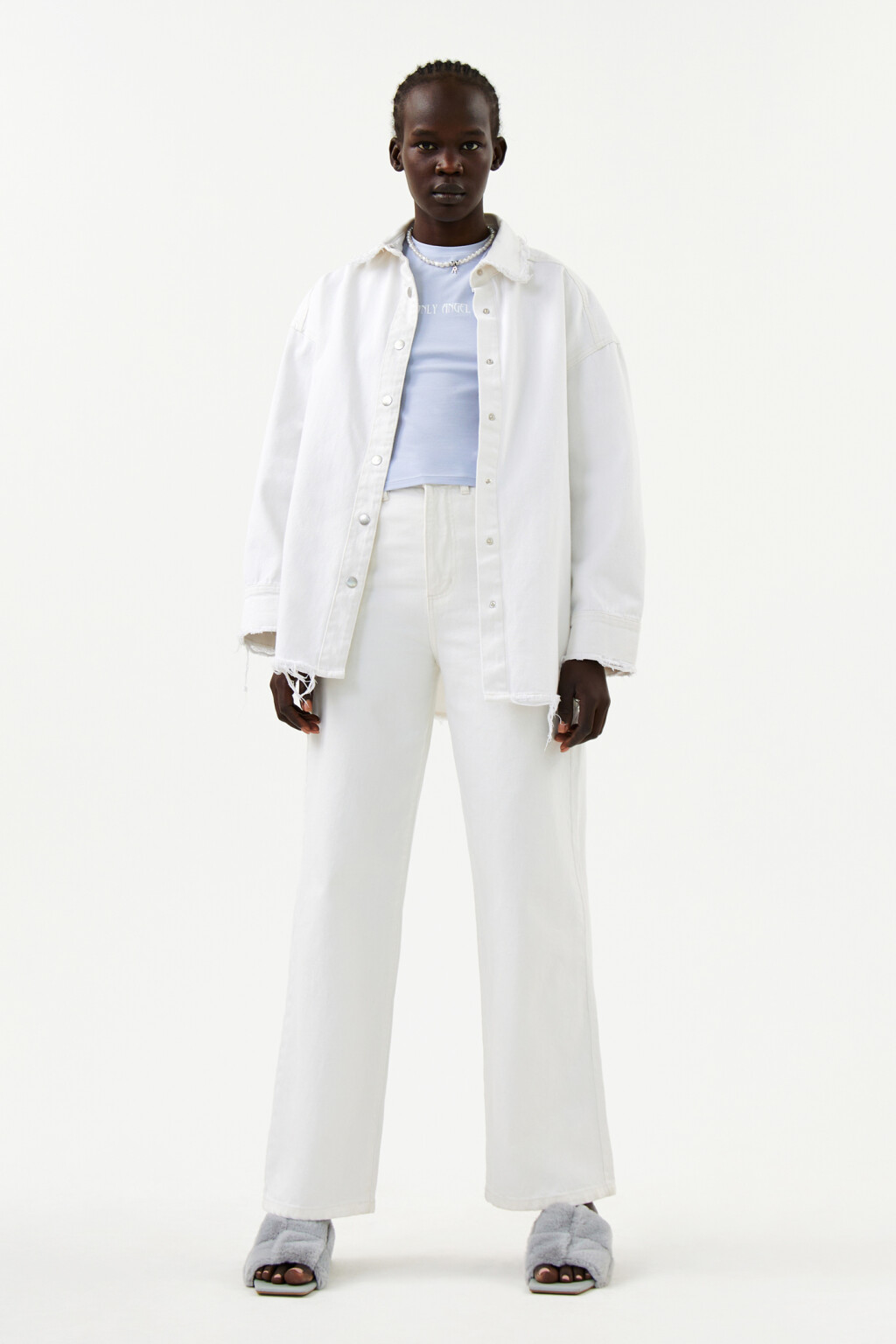 Футболка-топ с надписью - цвет голубой - 4