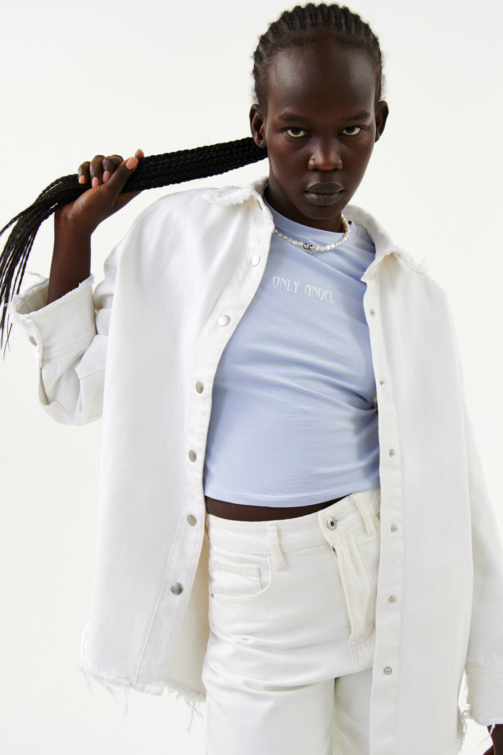 Футболка-топ с надписью - цвет голубой - 7