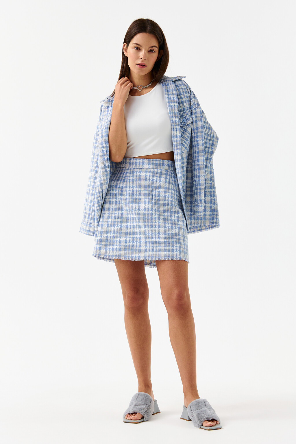 блузка укороченная без рукавов - цвет белый - 4