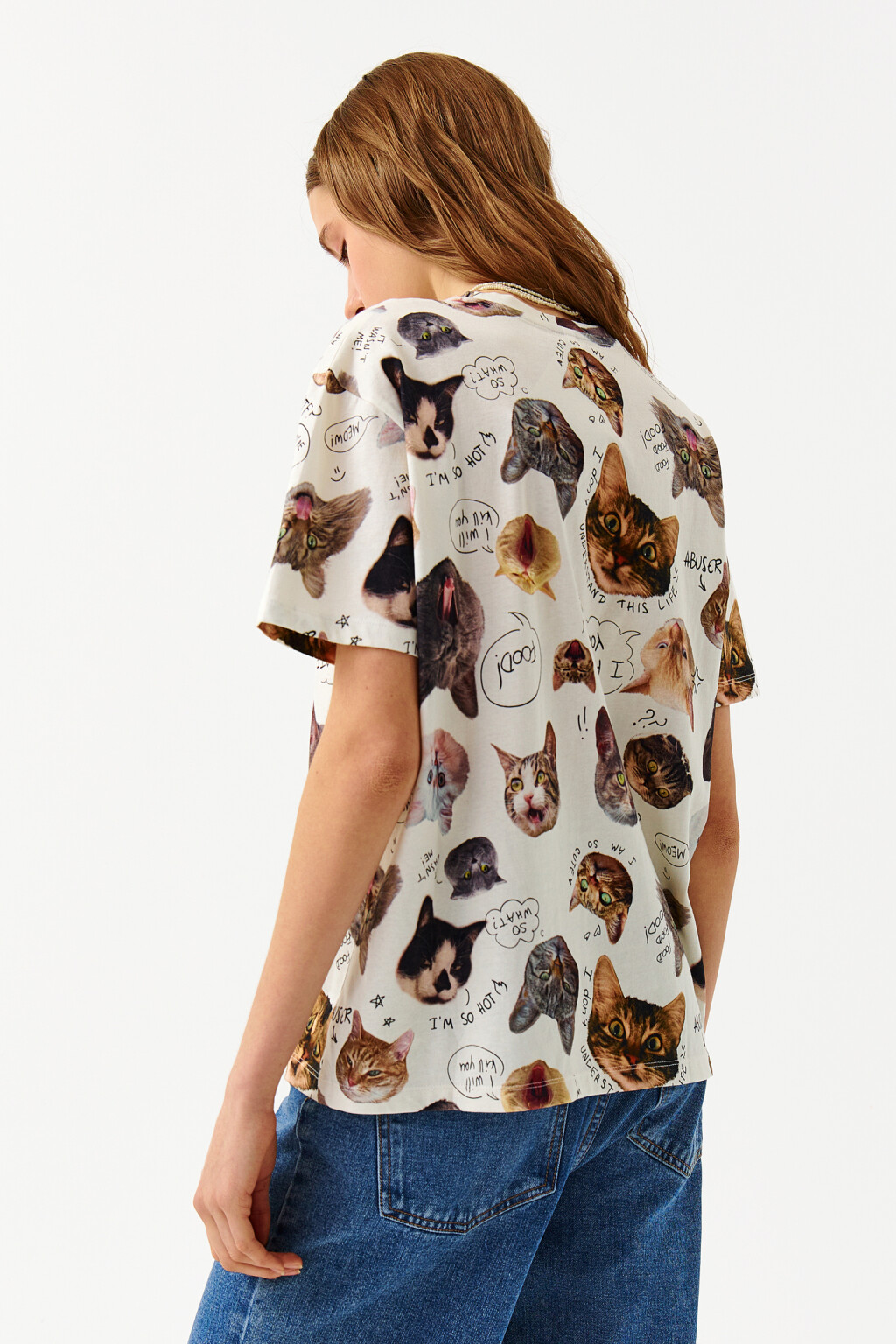 Футболка хлопковая с фотопринтом - цвет белый - 2