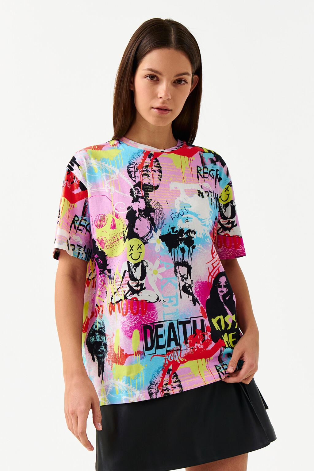 Футболка хлопковая с фотопринтом - цвет розовый - 1