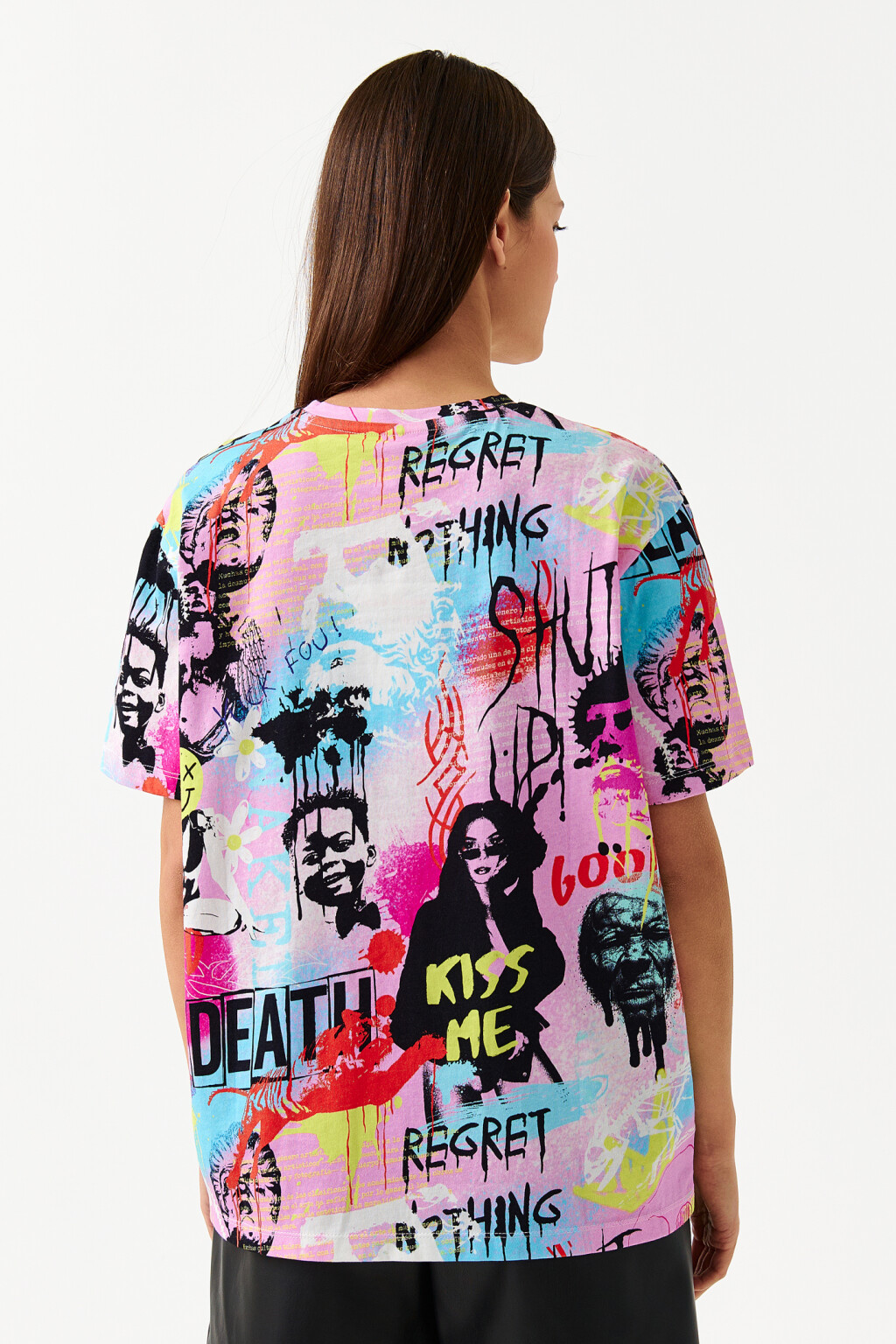 Футболка хлопковая с фотопринтом - цвет розовый - 2